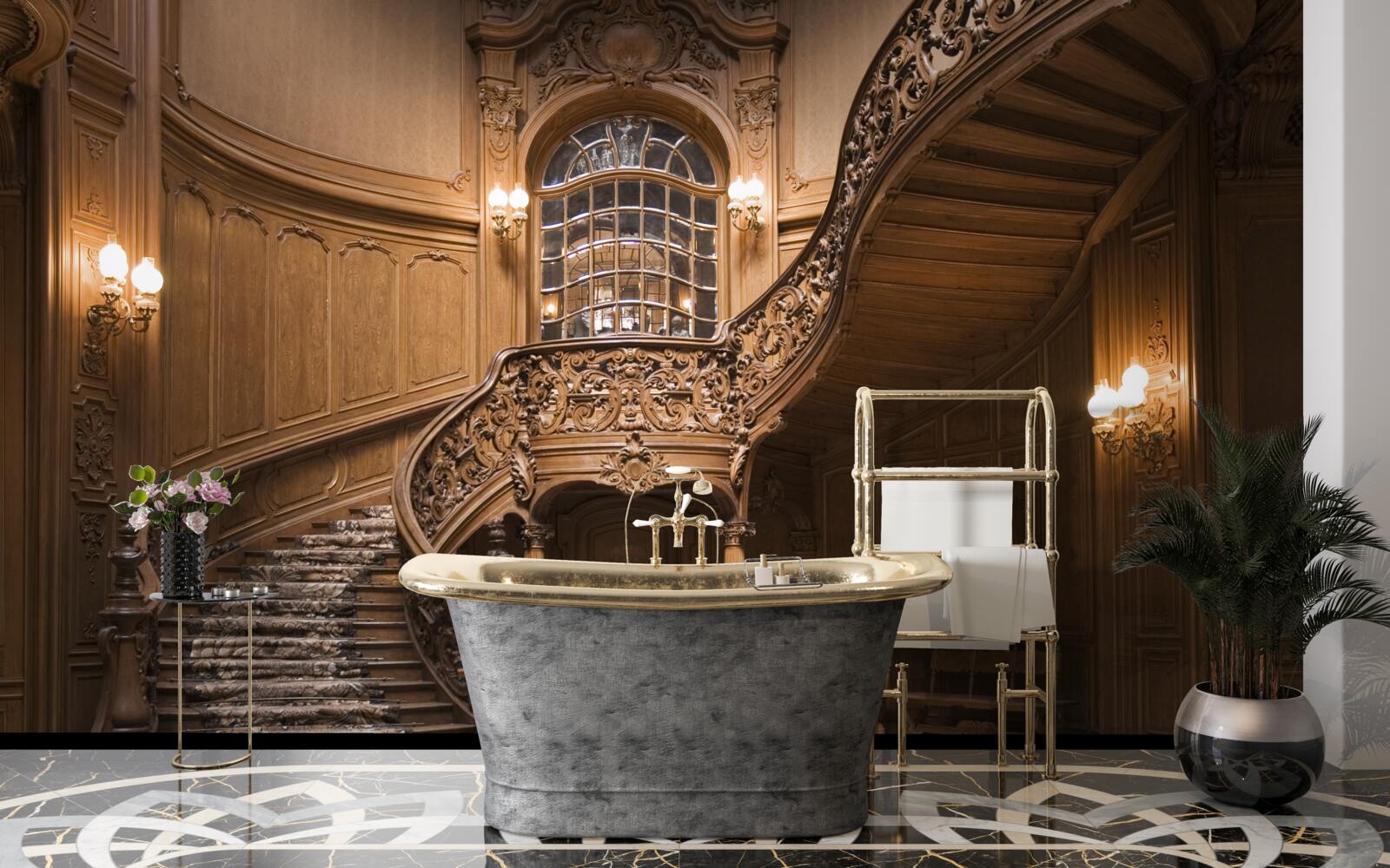 Фотошпалери дерев'яні сходи в гуртожитку