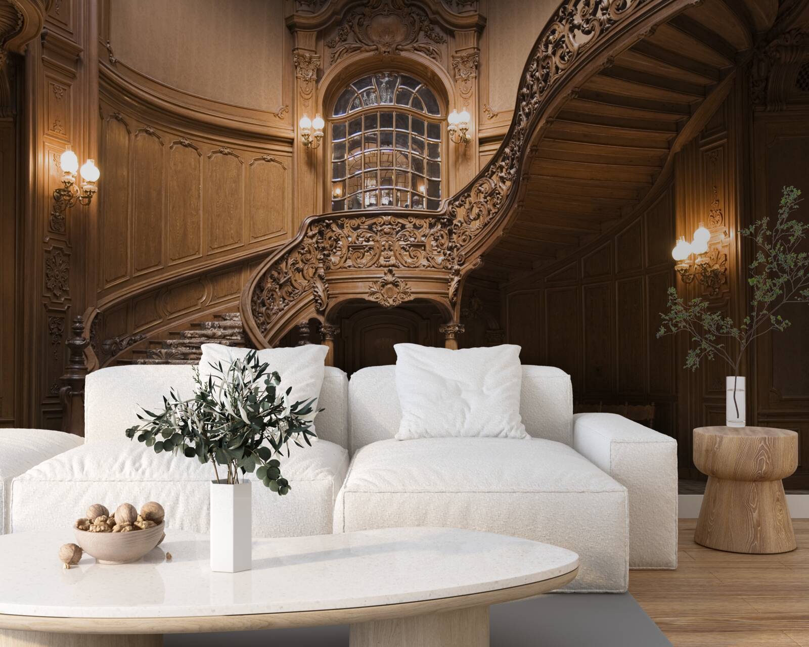 Фотошпалери дерев'яні сходи в гуртожитку