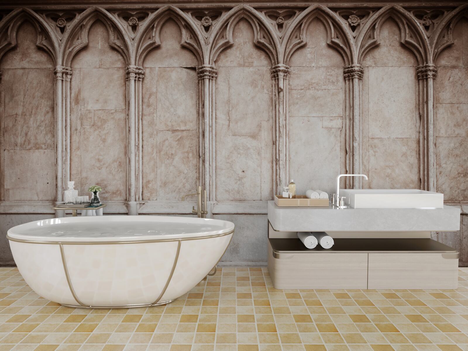 Фотошпалери кам'яні арки в готичному стилі