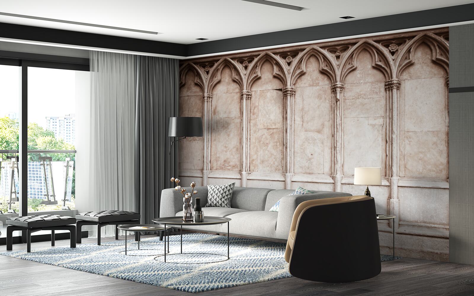 Фотошпалери кам'яні арки в готичному стилі