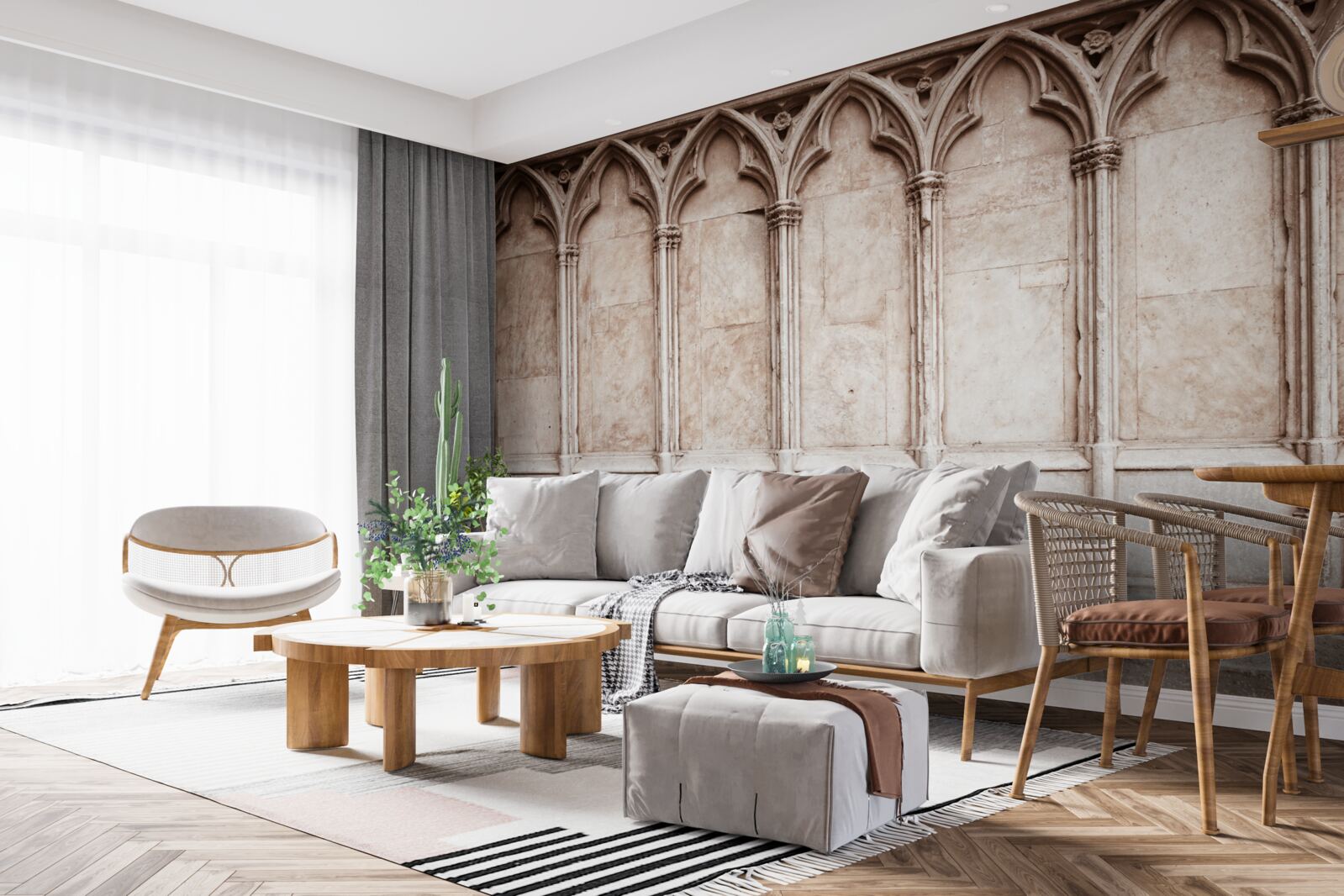 Фотошпалери кам'яні арки в готичному стилі