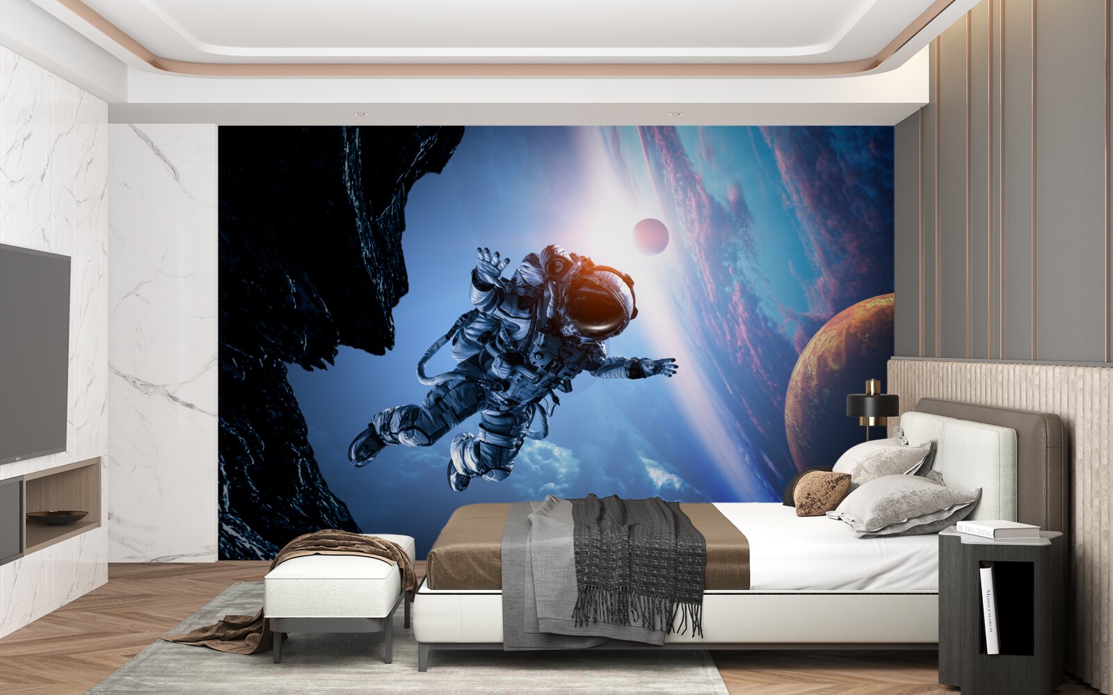 Фотошпалери астронавт у Всесвіті