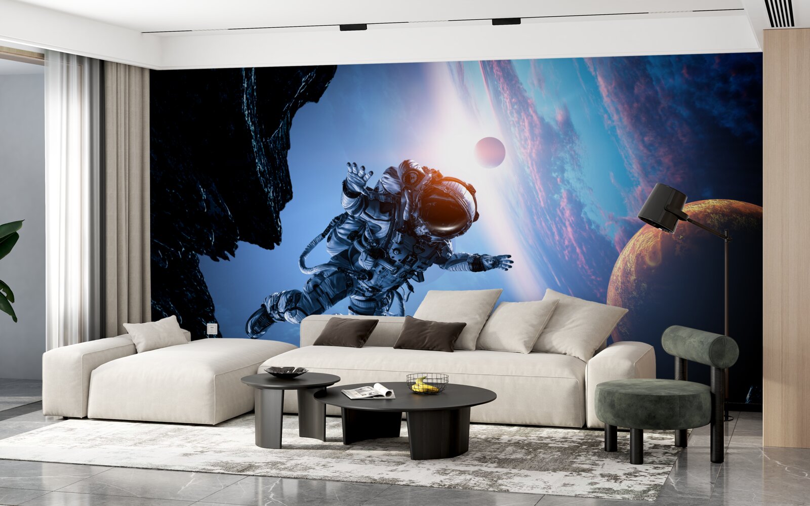 Фотошпалери астронавт у Всесвіті