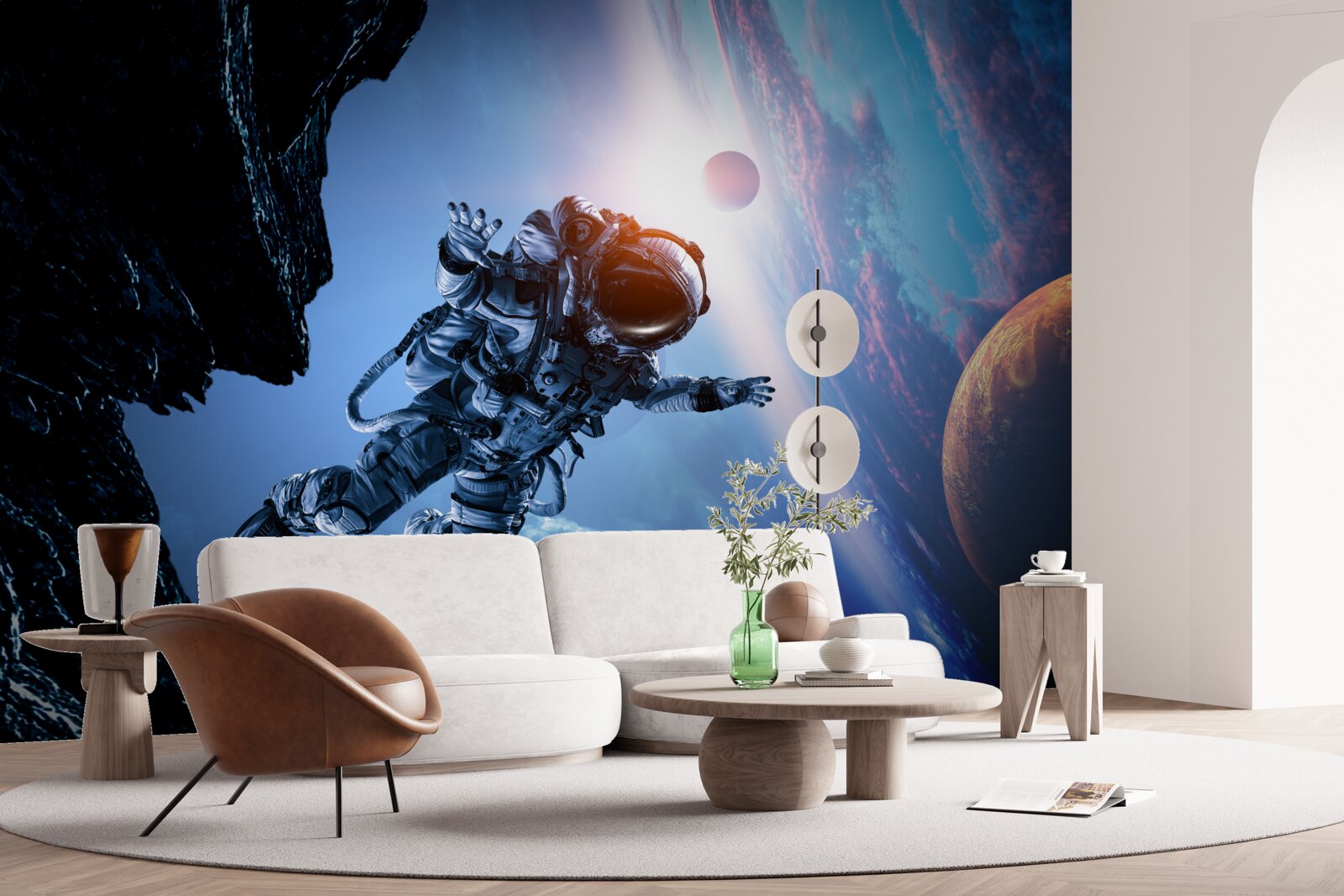 Фотошпалери астронавт у Всесвіті