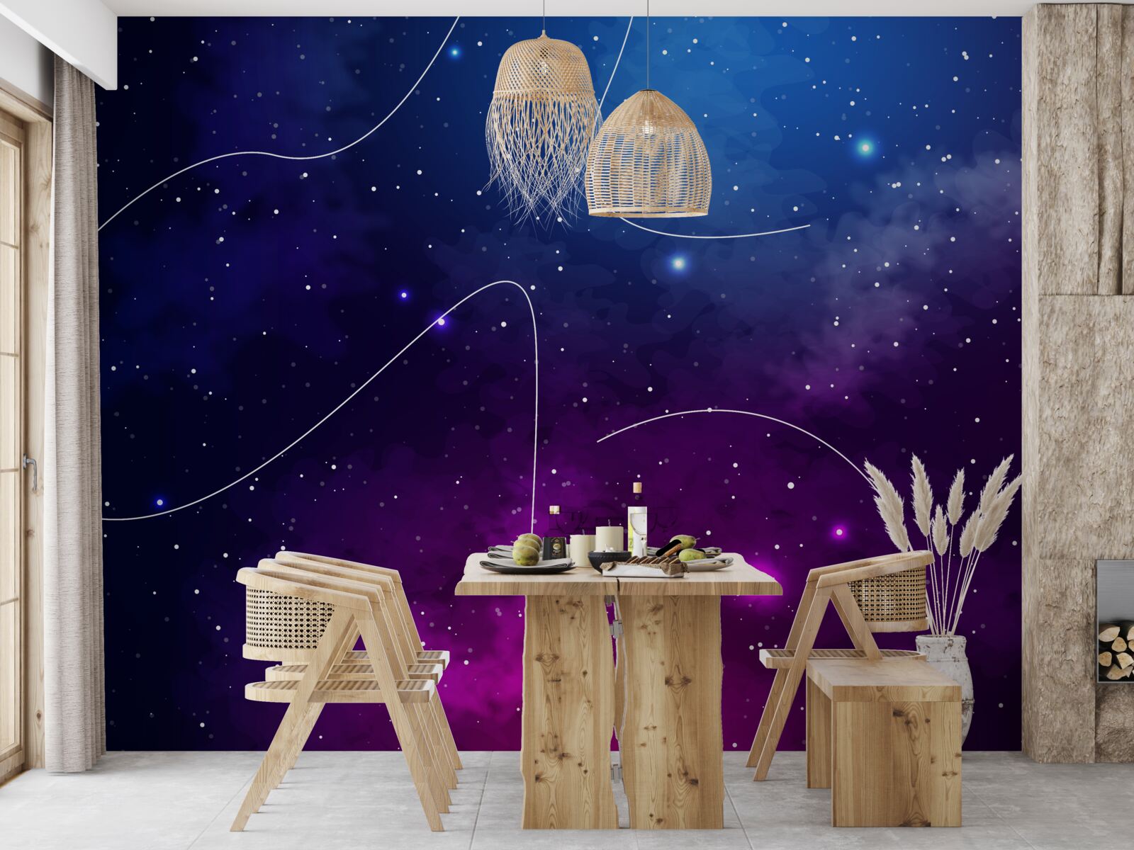 Фотошпалери ніч занурилася в космічну темряву