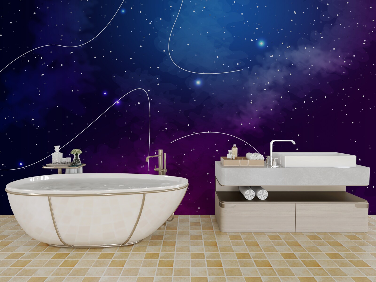 Фотошпалери ніч занурилася в космічну темряву