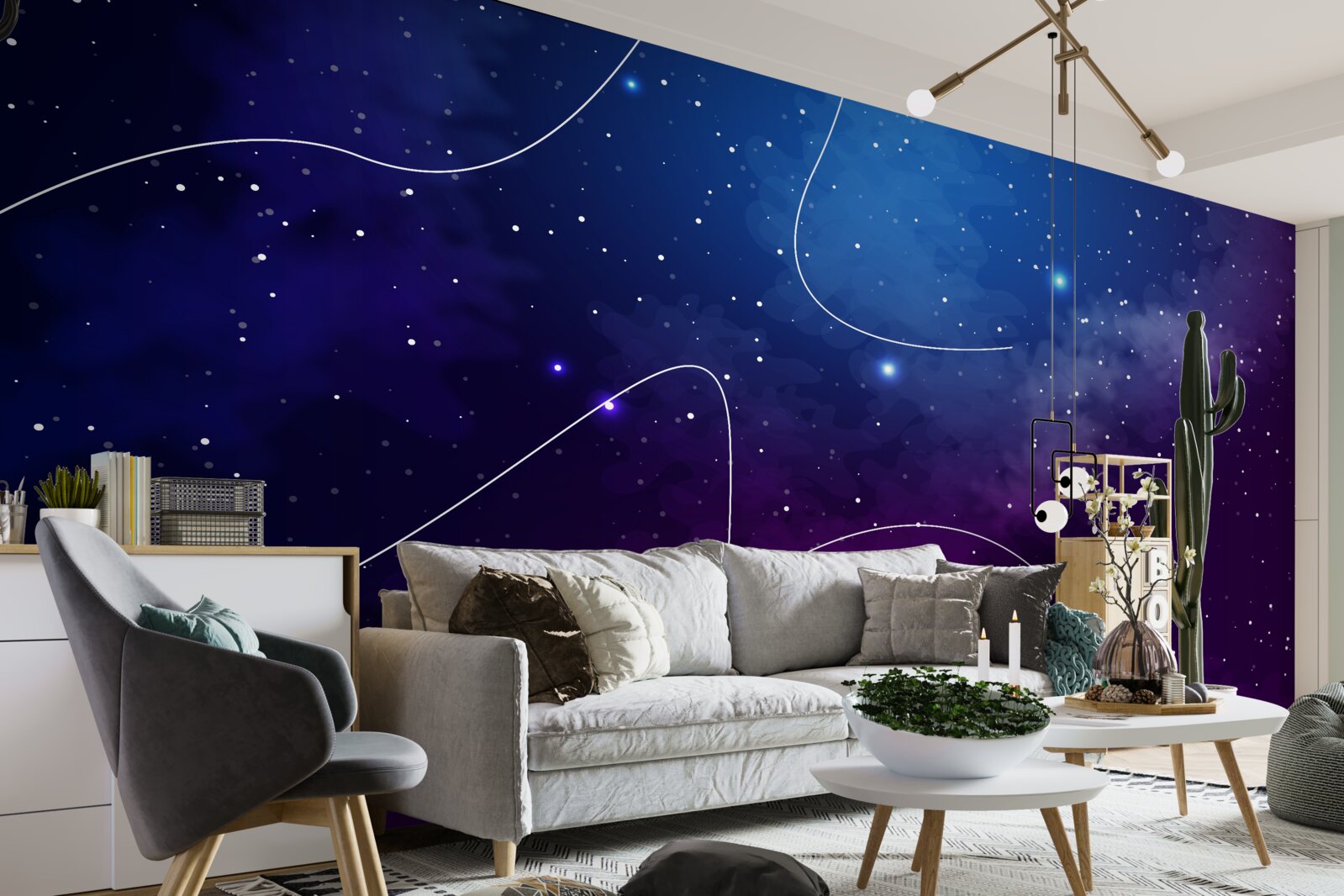 Фотошпалери ніч занурилася в космічну темряву