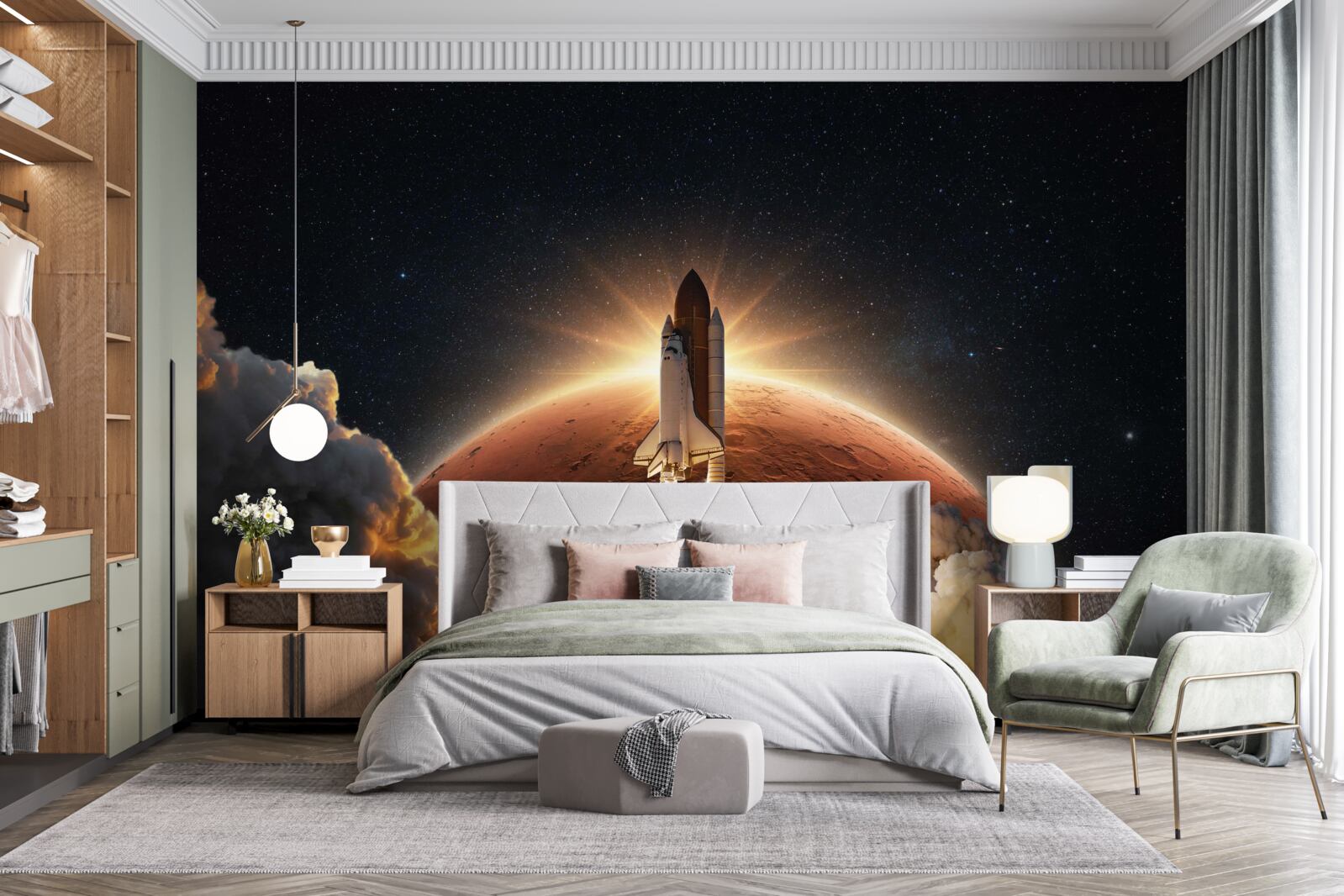 Фотошпалери космічна подорож корабля