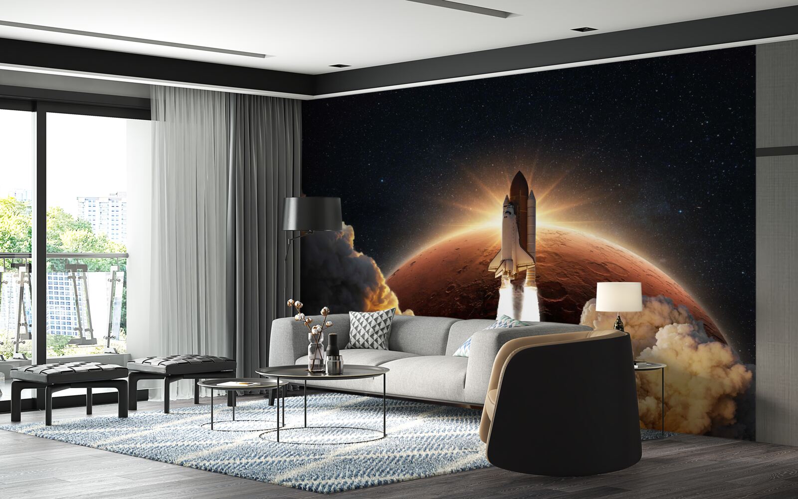 Фотошпалери космічна подорож корабля