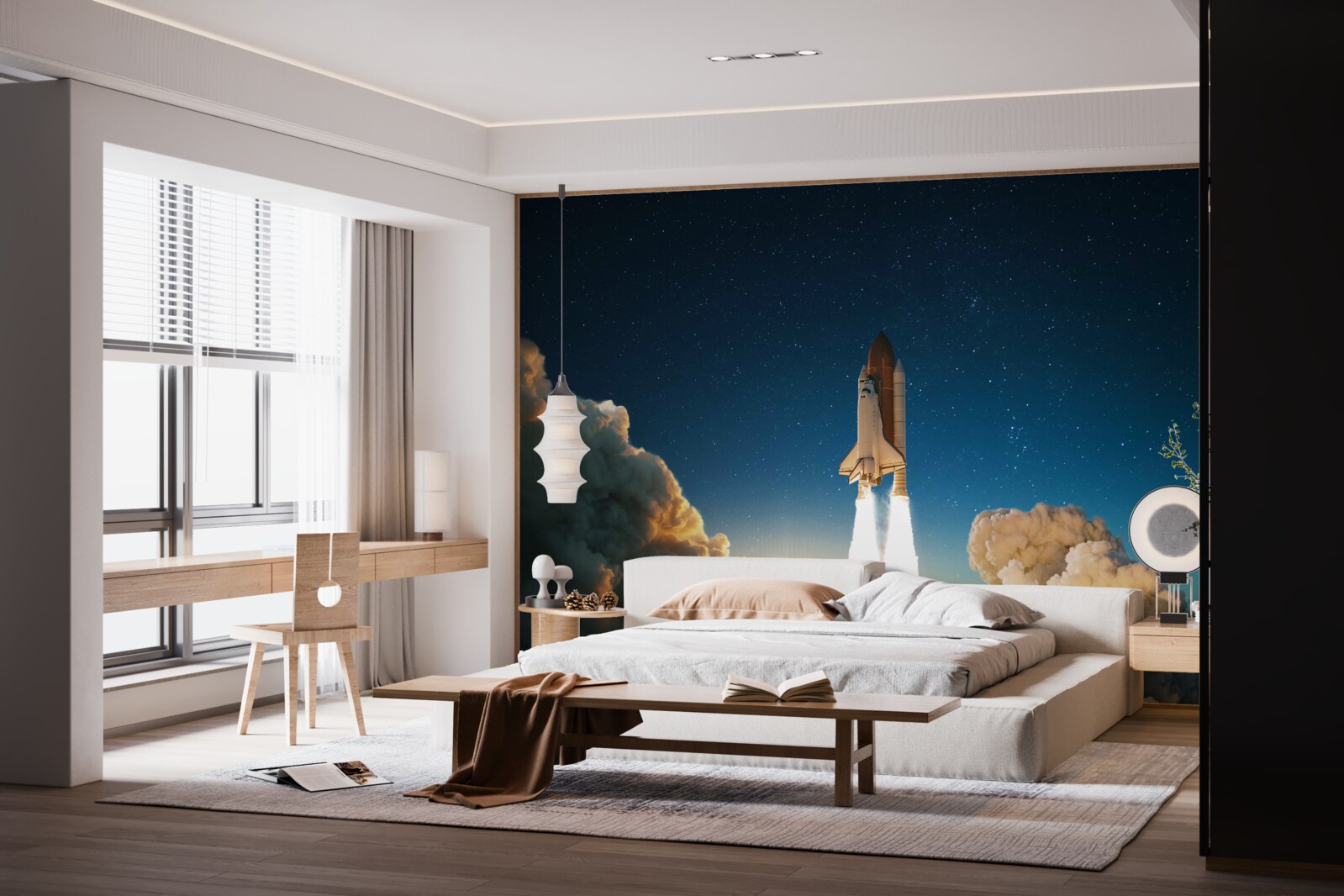 Фотошпалери космічний корабель розпочав подорож у космос