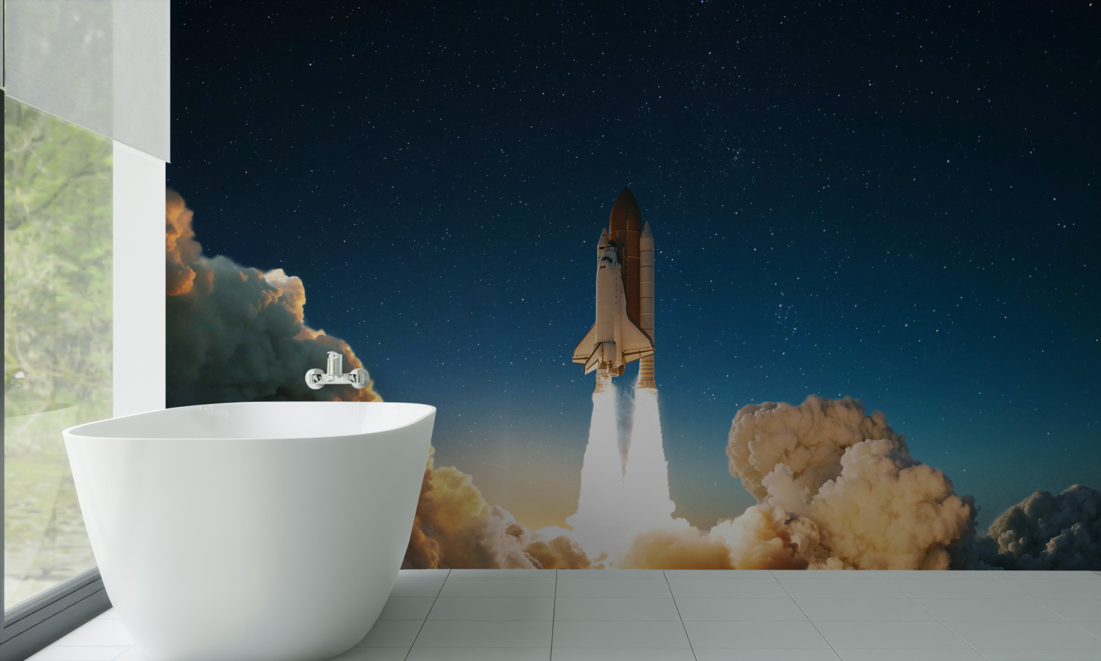 Фотошпалери космічний корабель розпочав подорож у космос