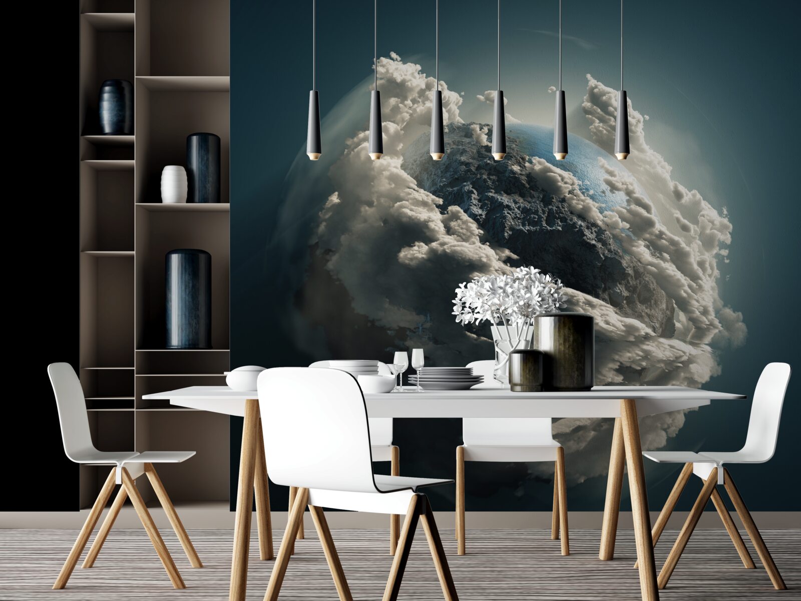 Фотошпалери щільні хмари розходяться, відкриваючи вид на землю