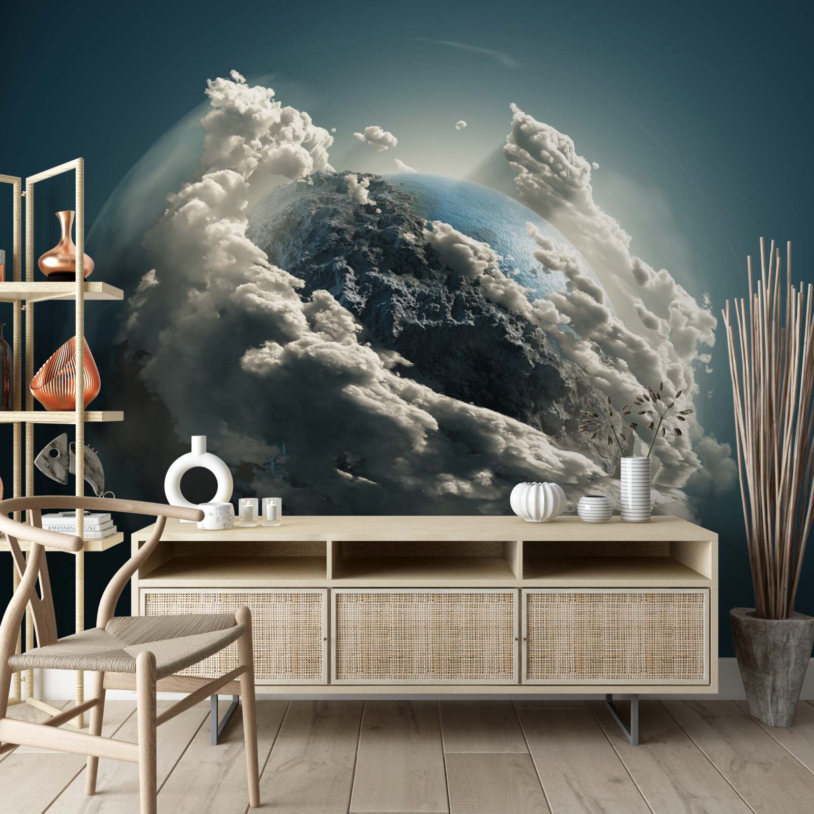 Фотошпалери щільні хмари розходяться, відкриваючи вид на землю