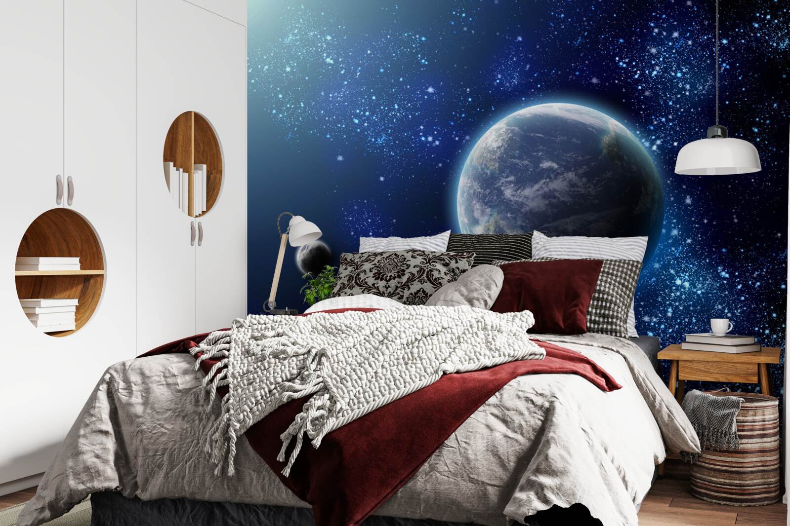 Фотошпалери космос як тло для планети