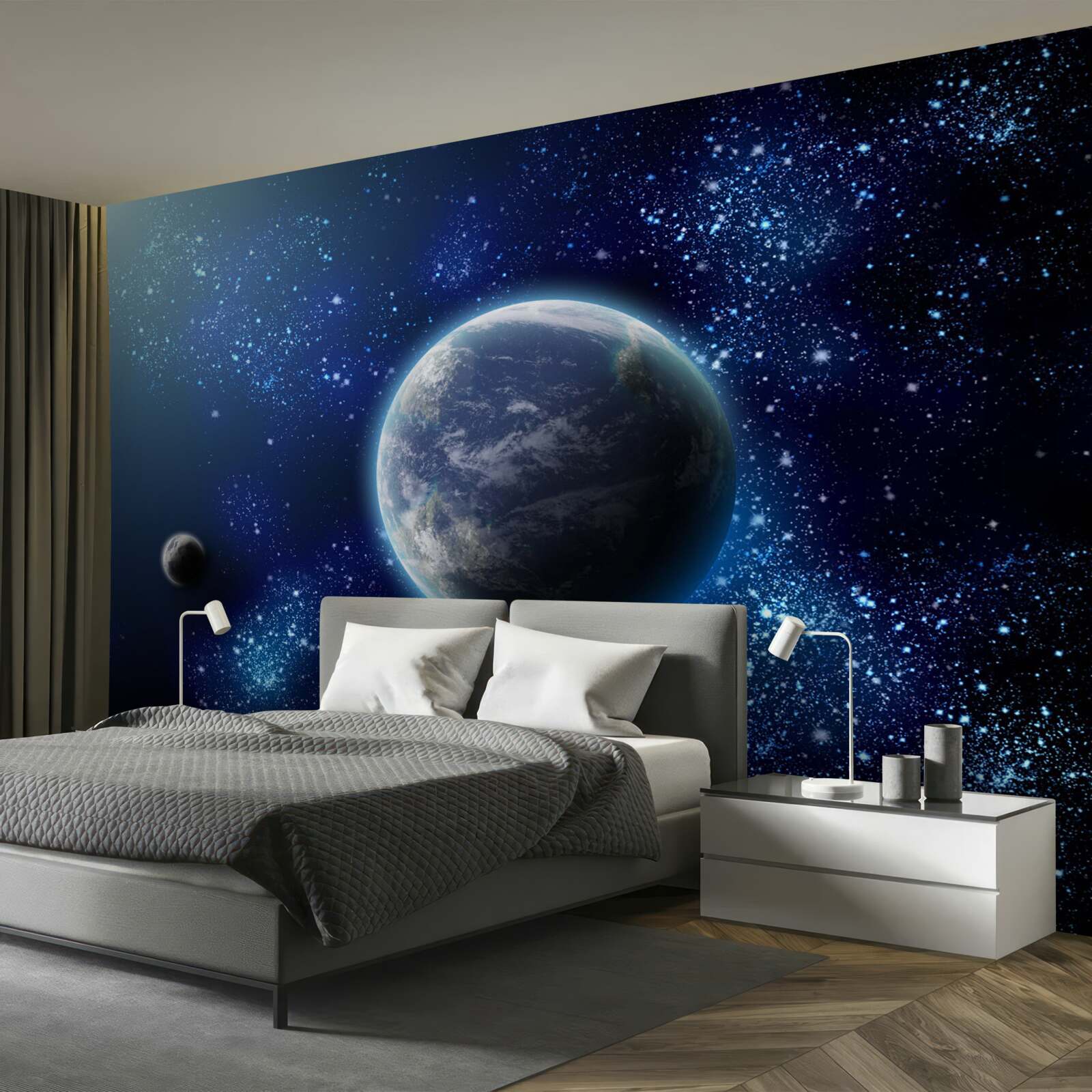 Фотошпалери космос як тло для планети