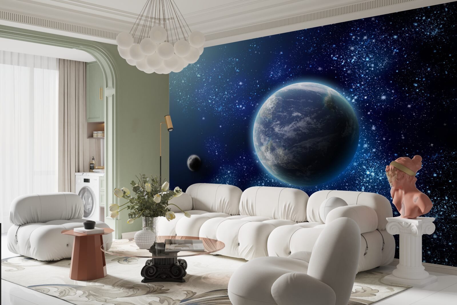 Фотошпалери космос як тло для планети