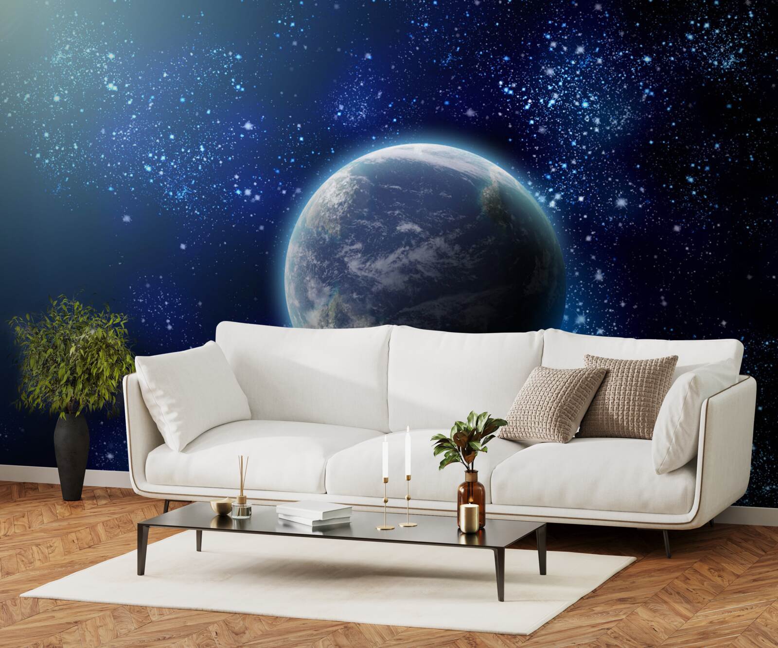 Фотошпалери космос як тло для планети