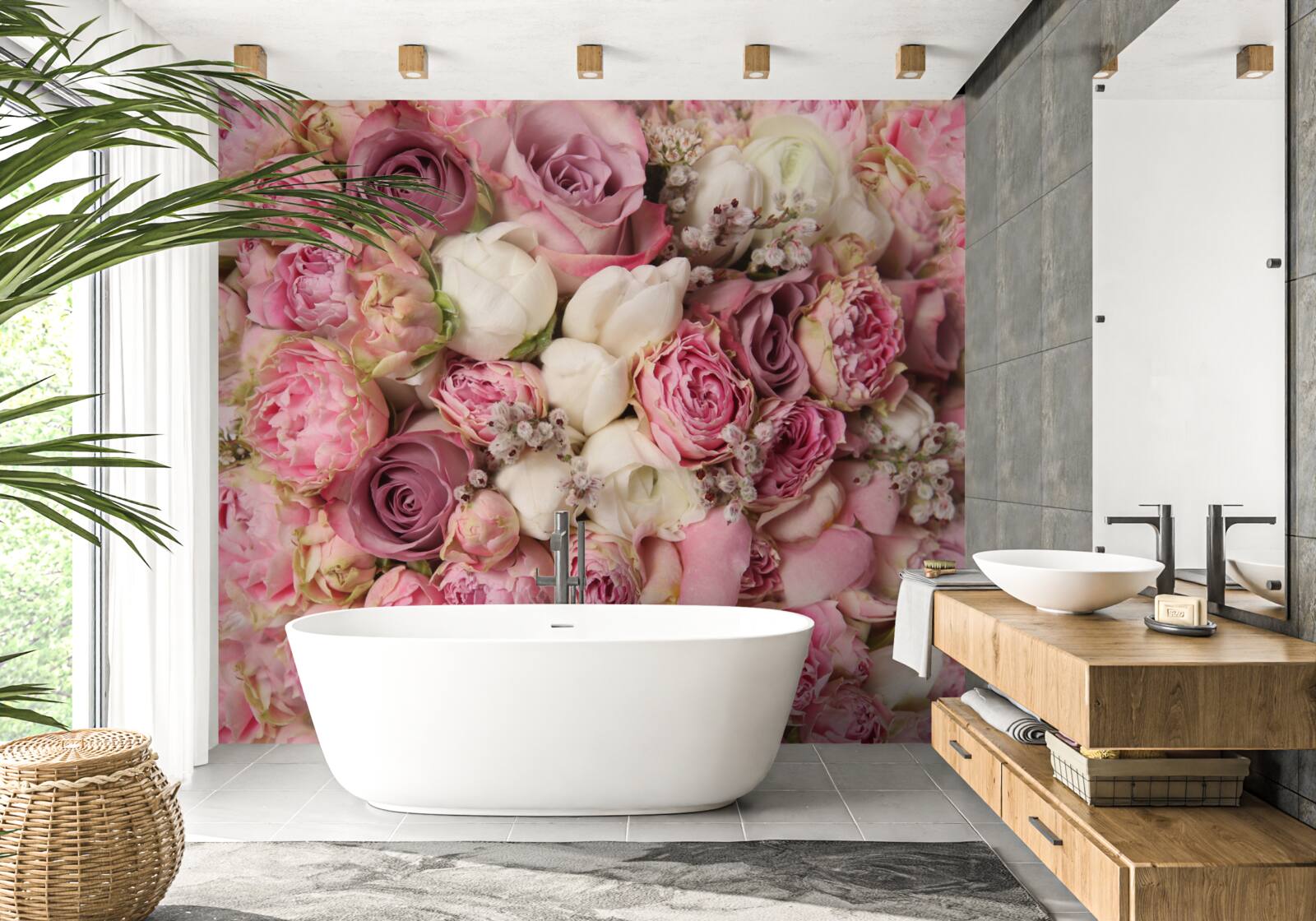 Фотошпалери розкішний букет з безлічі різних квітів