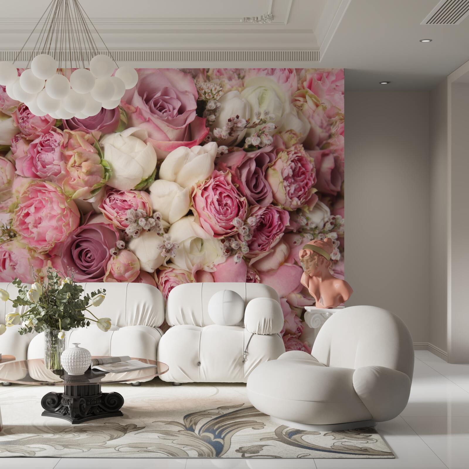 Фотошпалери розкішний букет з безлічі різних квітів