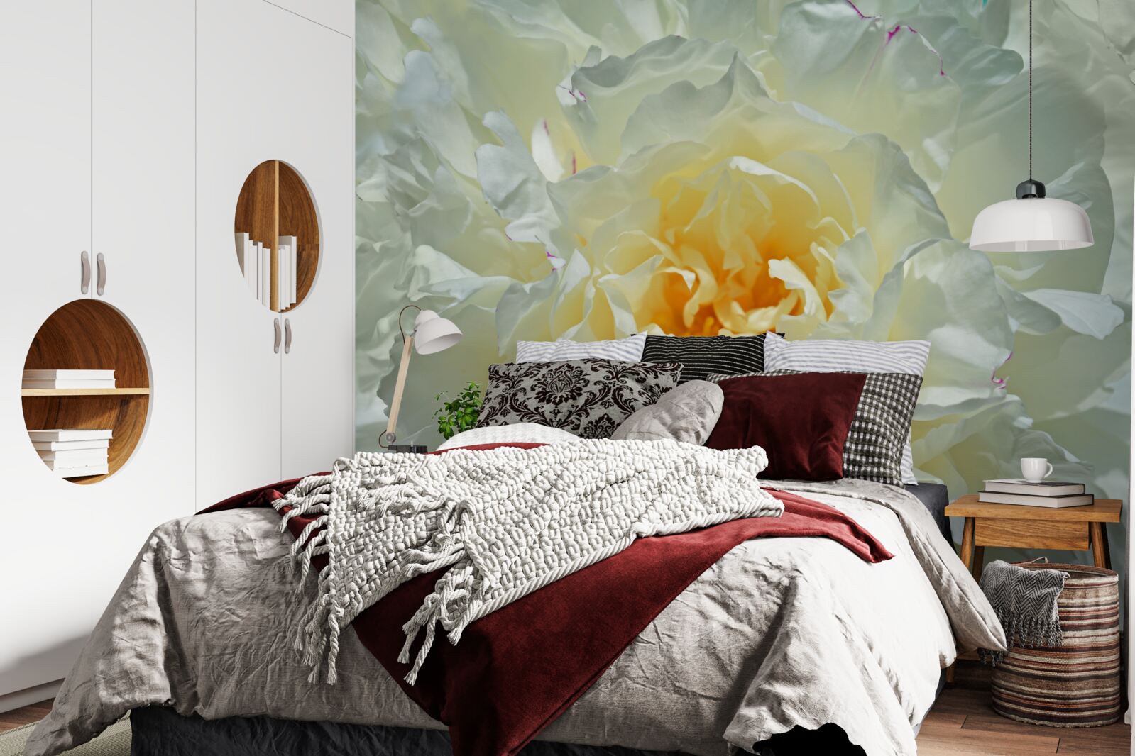 Фотошпалери зображення білої півонії крупним планом