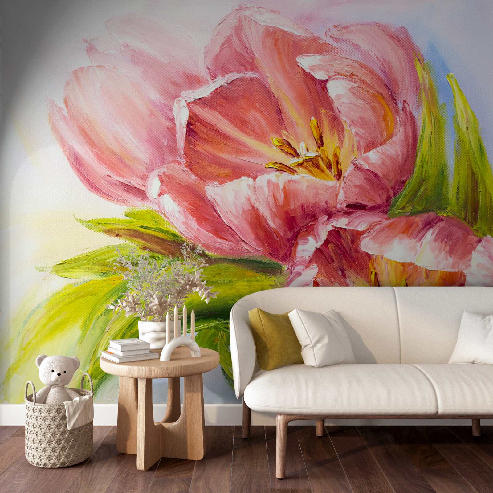 Фотошпалери тюльпани, намальовані з великим смаком і красою