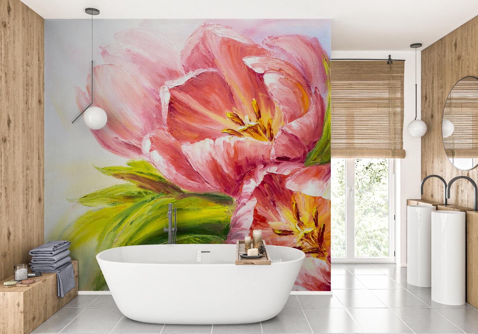 Фотошпалери тюльпани, намальовані з великим смаком і красою