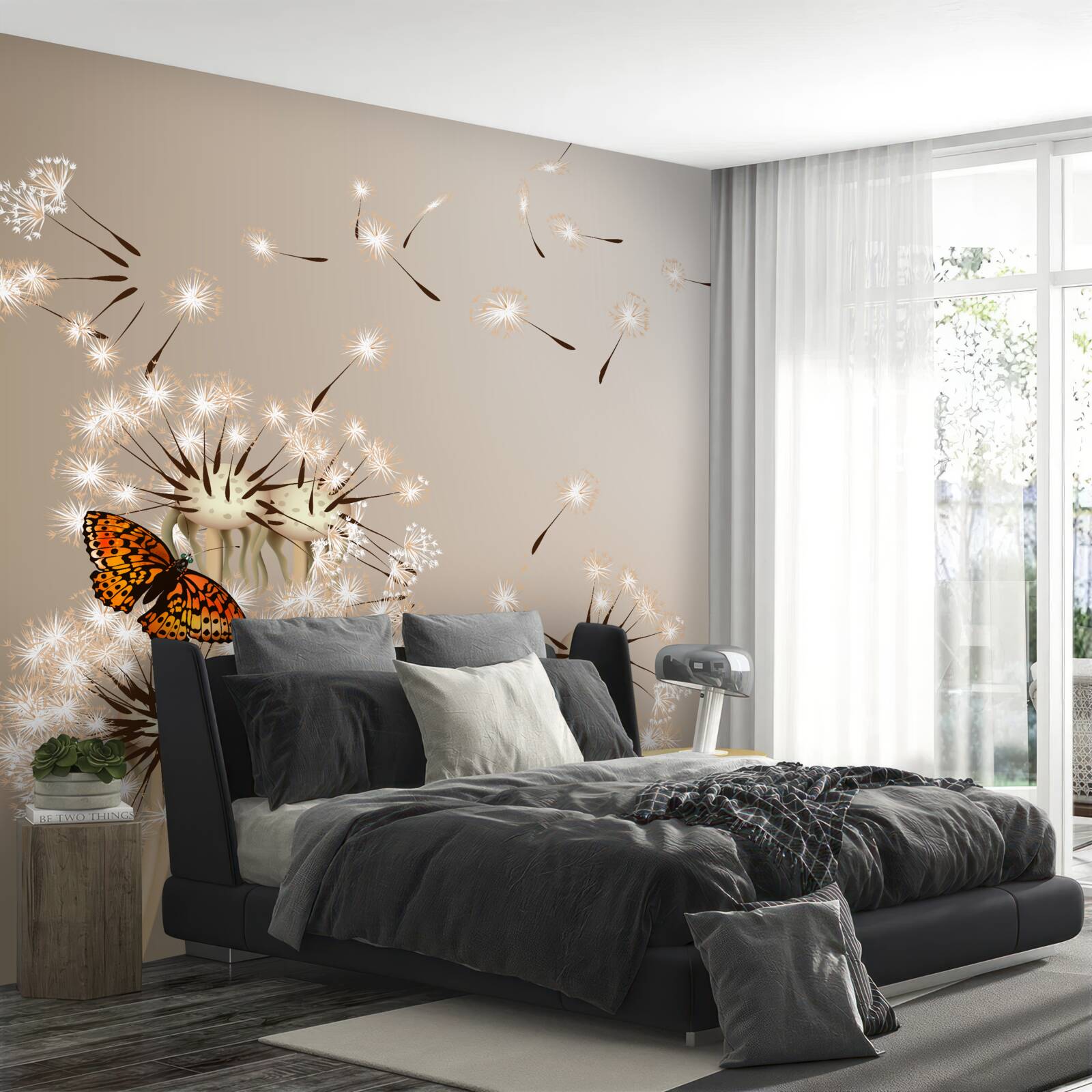 Фотошпалери метелик на ніжному молочаї