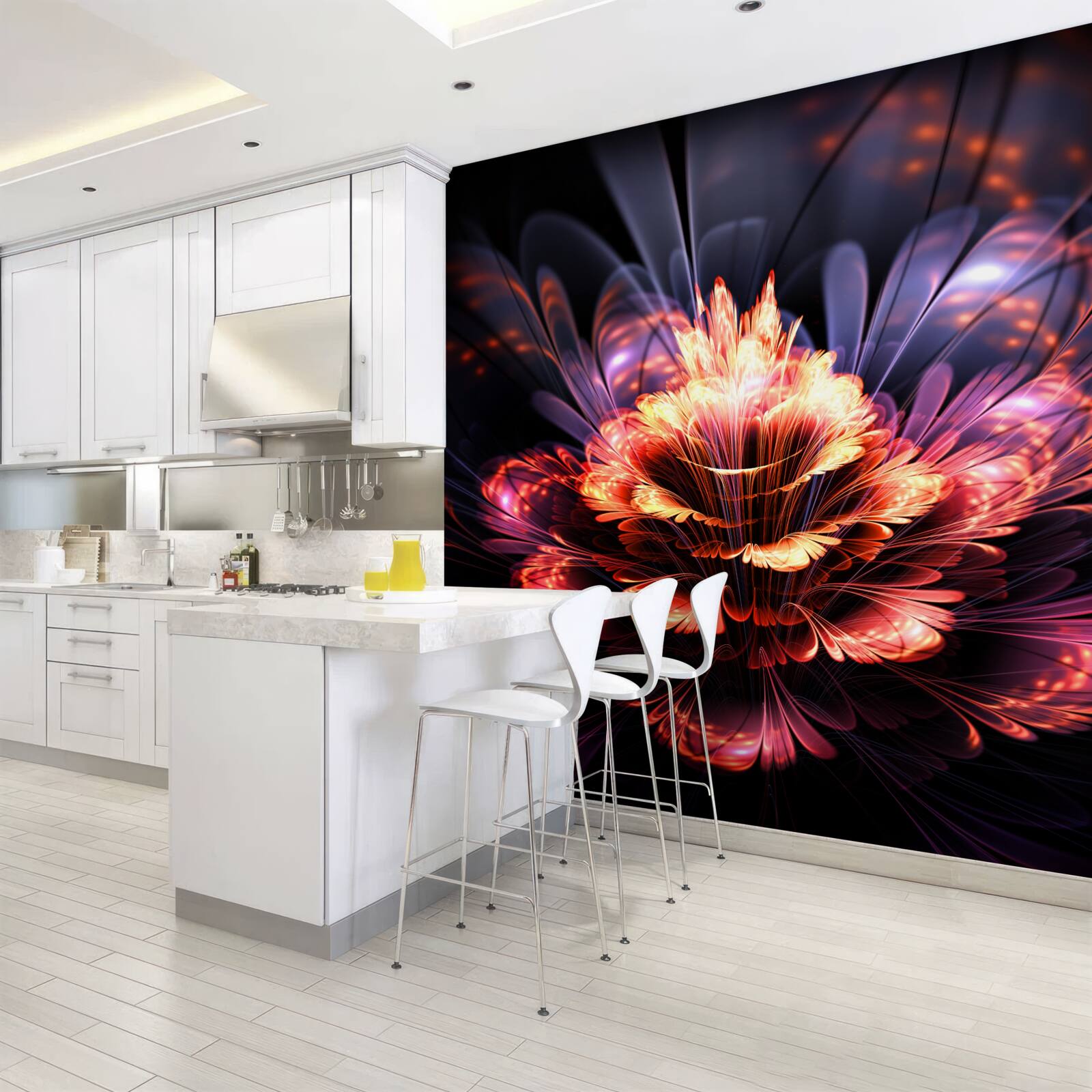 Фотошпалери прекрасна квітка, яка світиться, як полум'я