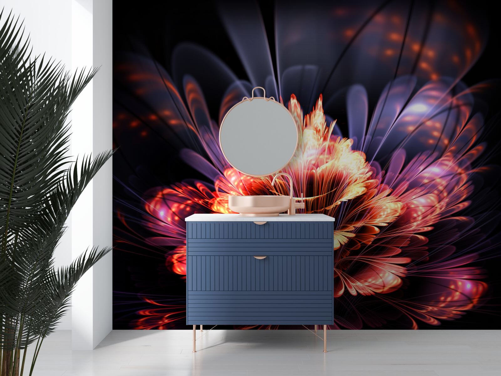 Фотошпалери прекрасна квітка, яка світиться, як полум'я