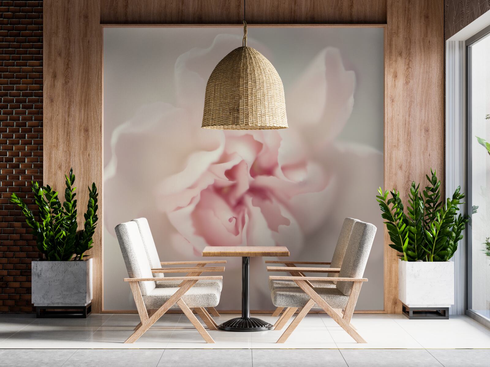 Фотошпалери бутон у ніжних відтінках рожевого