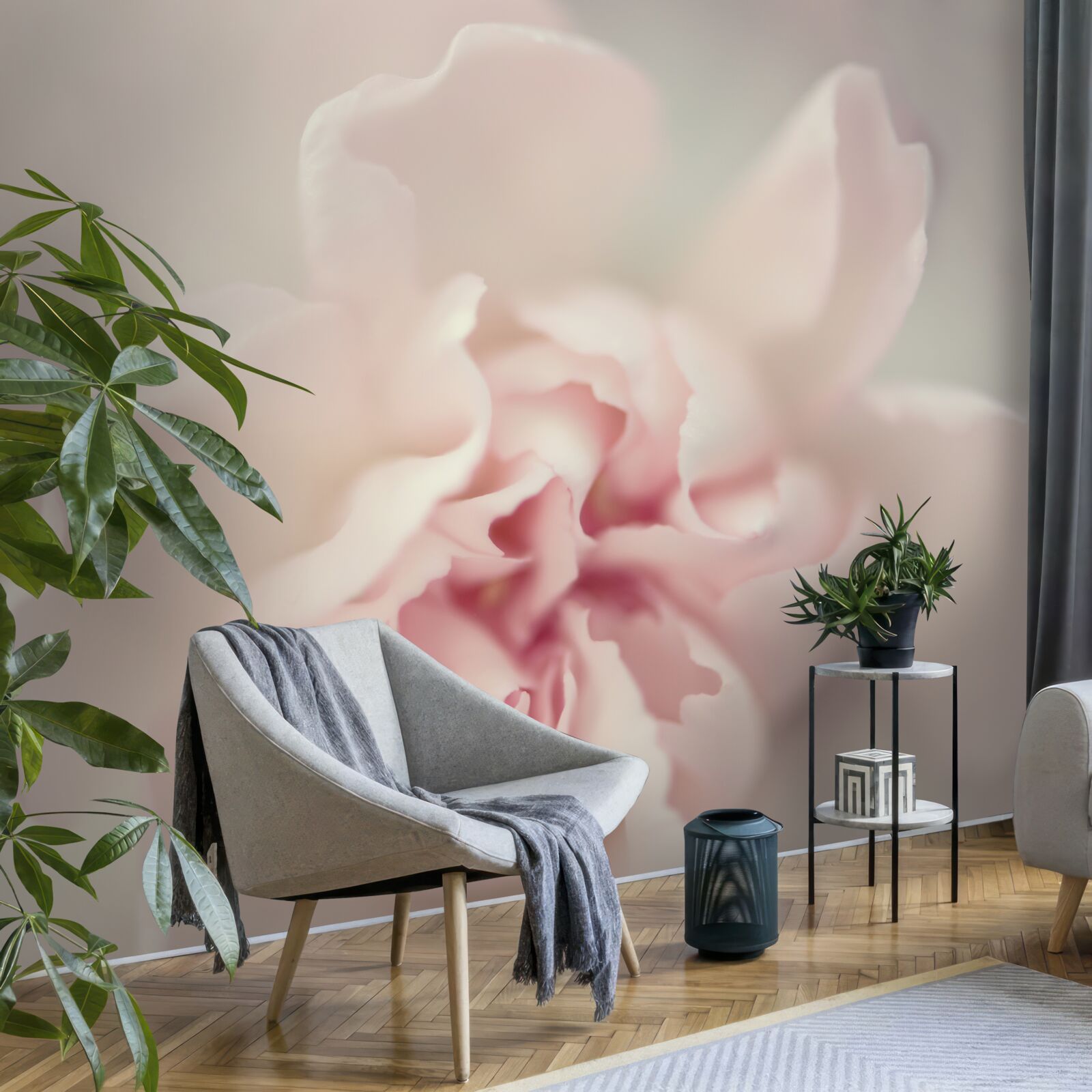 Фотошпалери бутон у ніжних відтінках рожевого