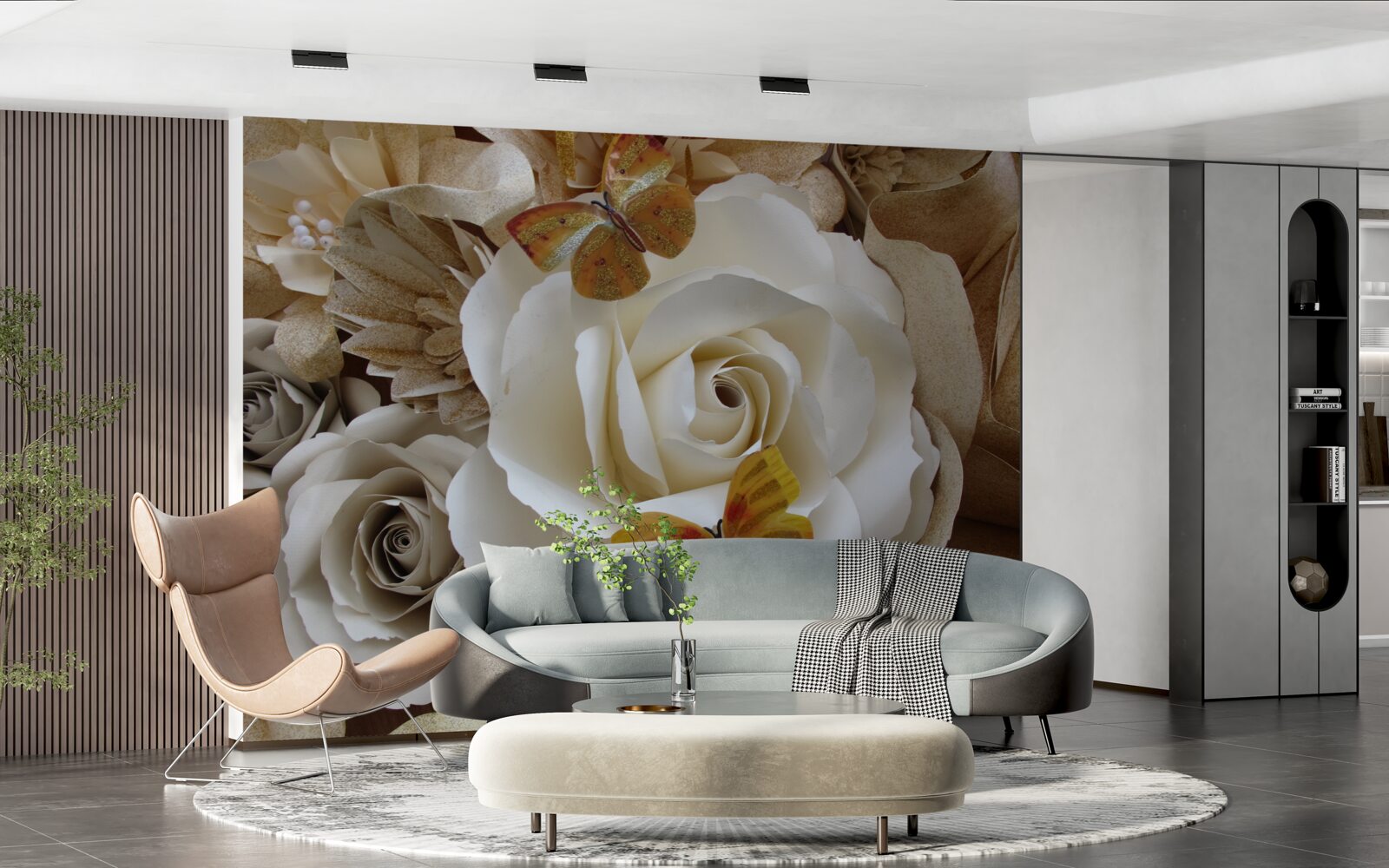 Фотошпалери великий білий гай став місцем приземлення метеликів