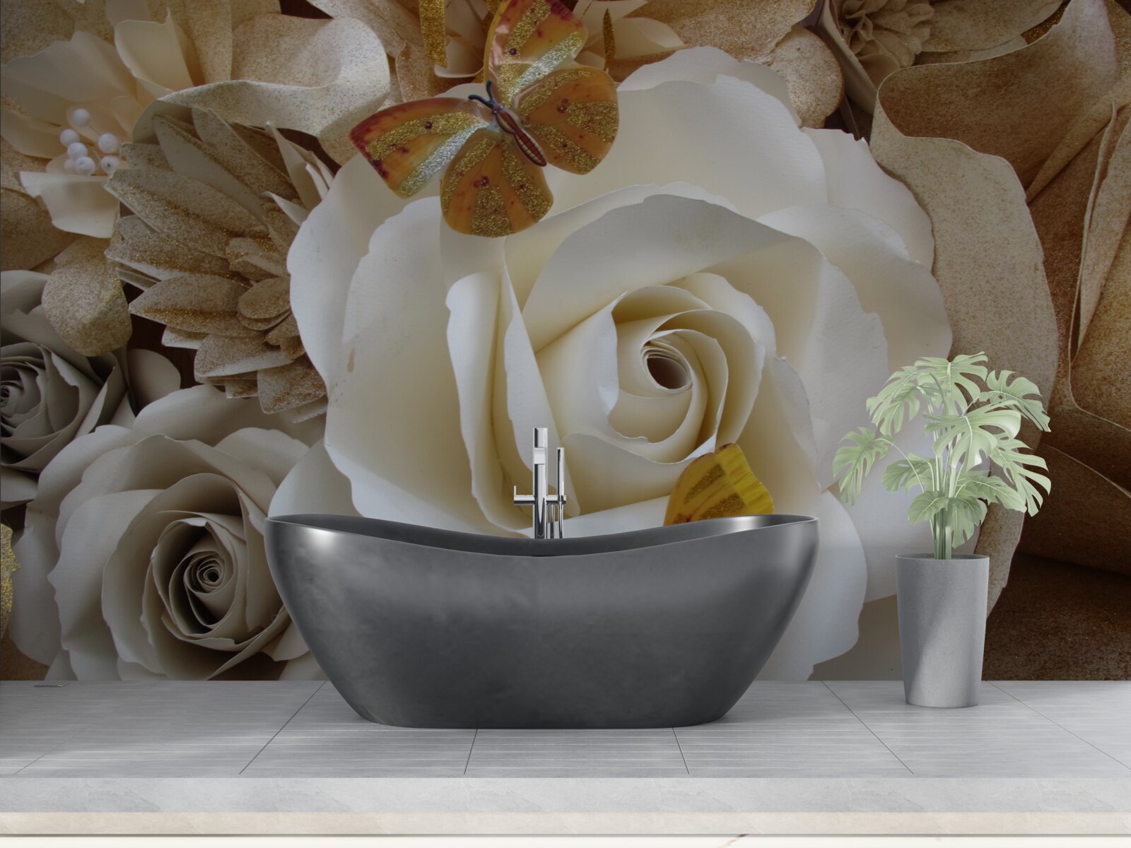 Фотошпалери великий білий гай став місцем приземлення метеликів