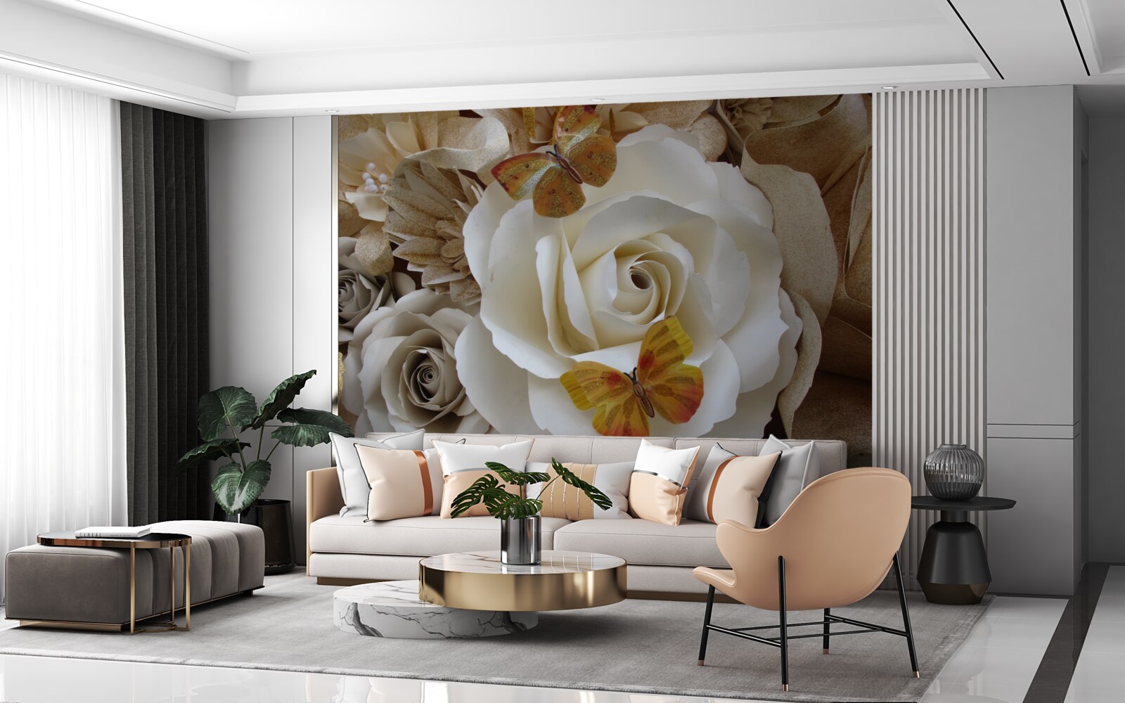 Фотошпалери великий білий гай став місцем приземлення метеликів