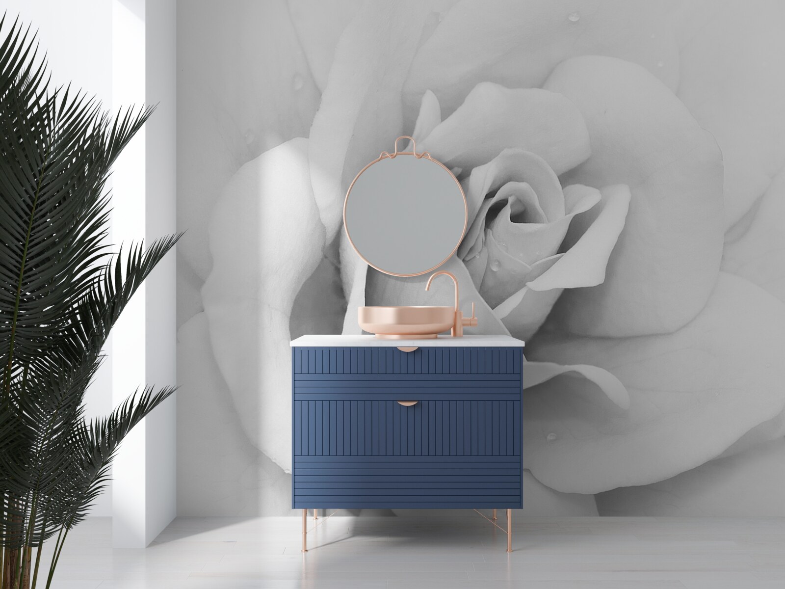 Фотошпалери збільшене зображення білої троянди