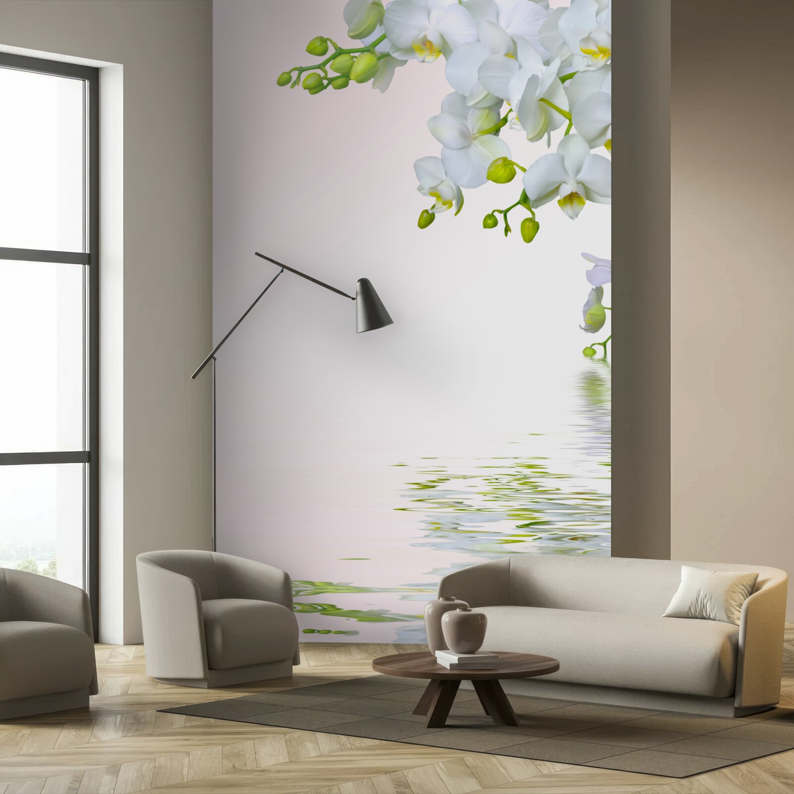 Фотошпалери орхідеї білі, як сніг на світанку