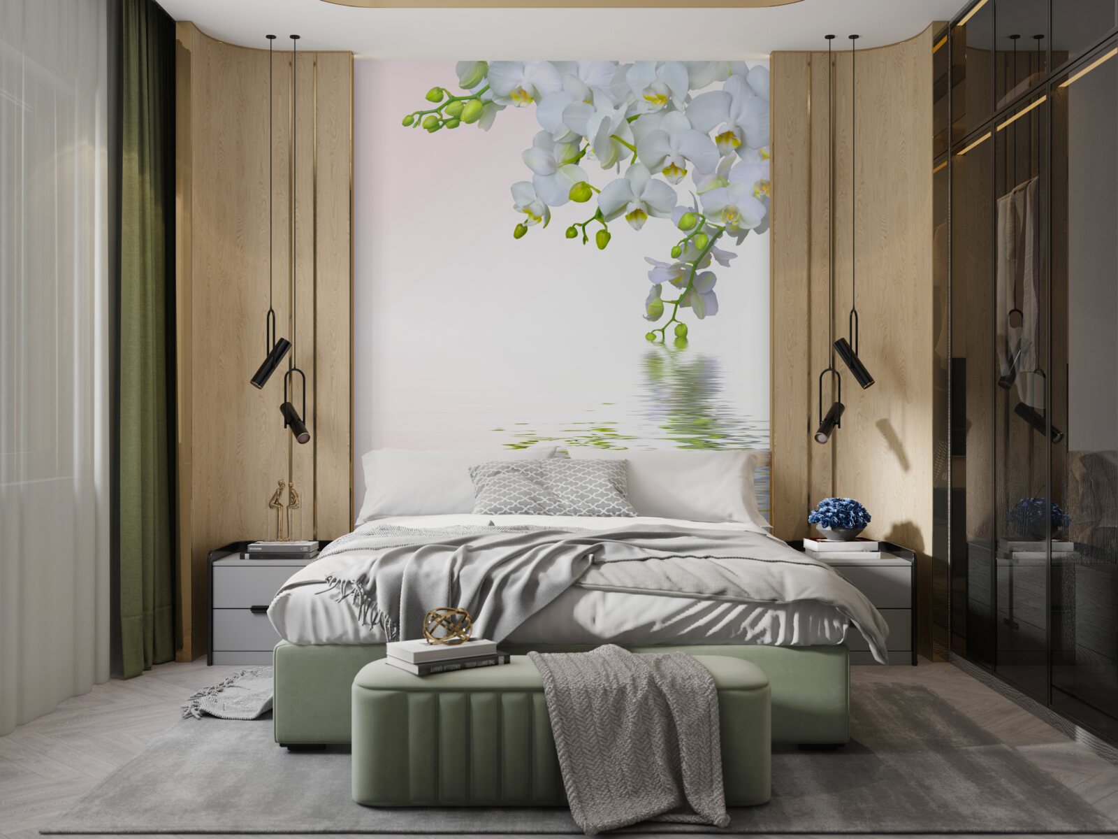 Фотошпалери орхідеї білі, як сніг на світанку