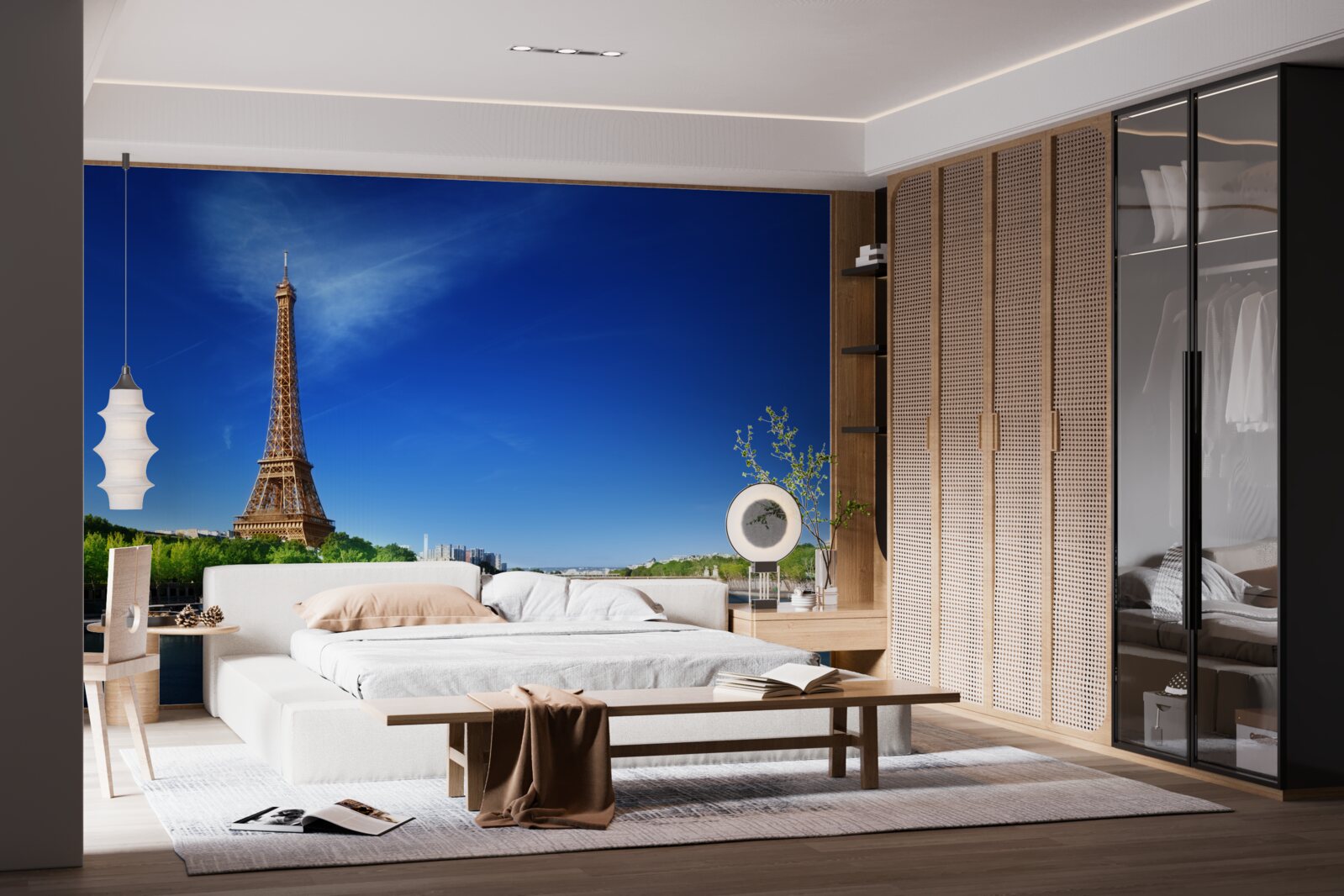 Фотошпалери панорама Ейфелевої вежі з протилежного берега