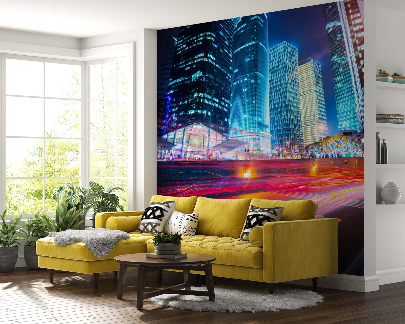 Фотошпалери нічний пейзаж мегаполісу