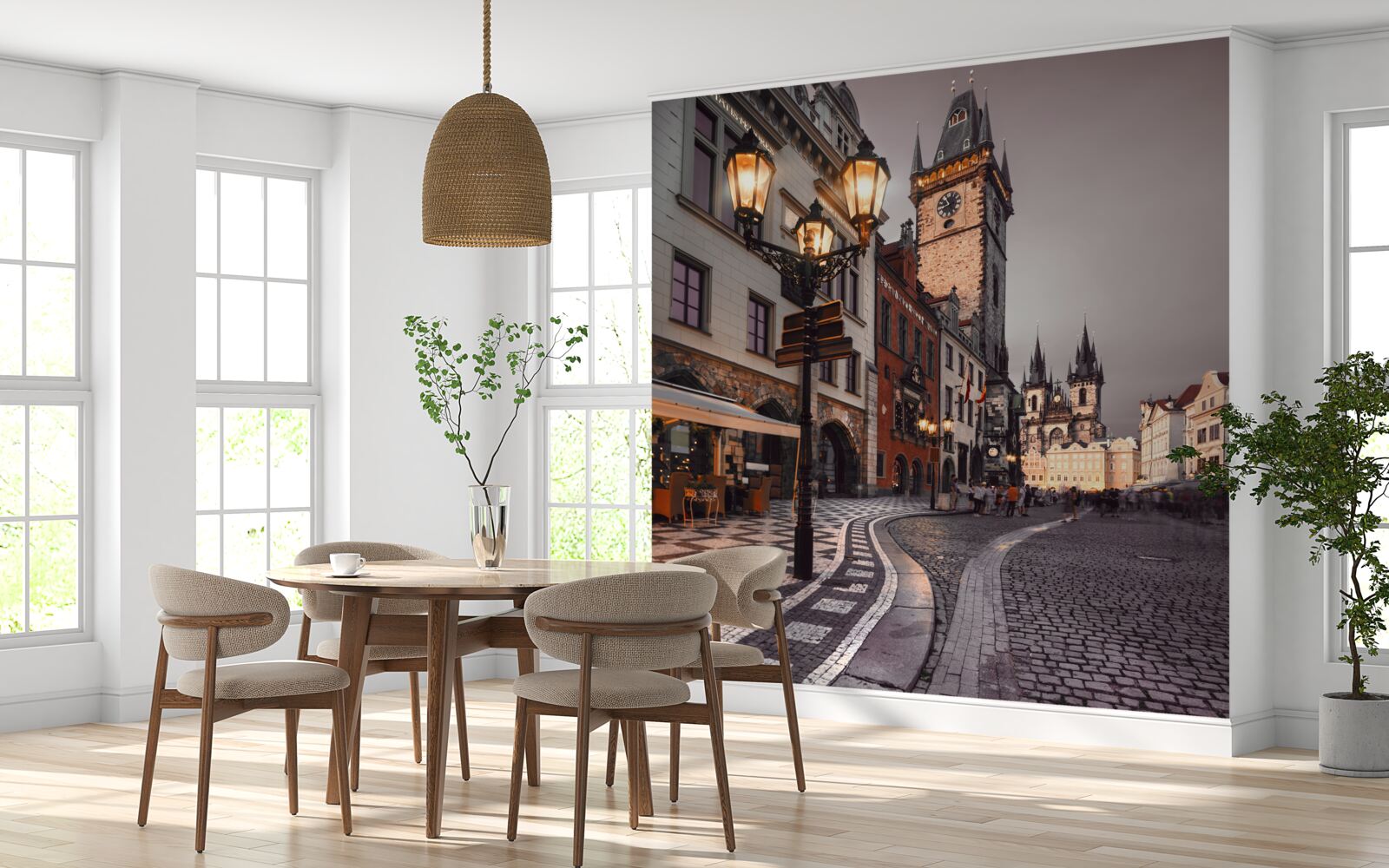Фотошпалери вулиця в Празі, яка випромінює затишок