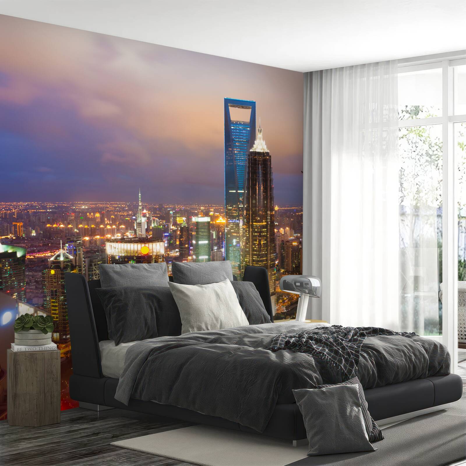 Фотошпалери нічні верхівки міських будівель