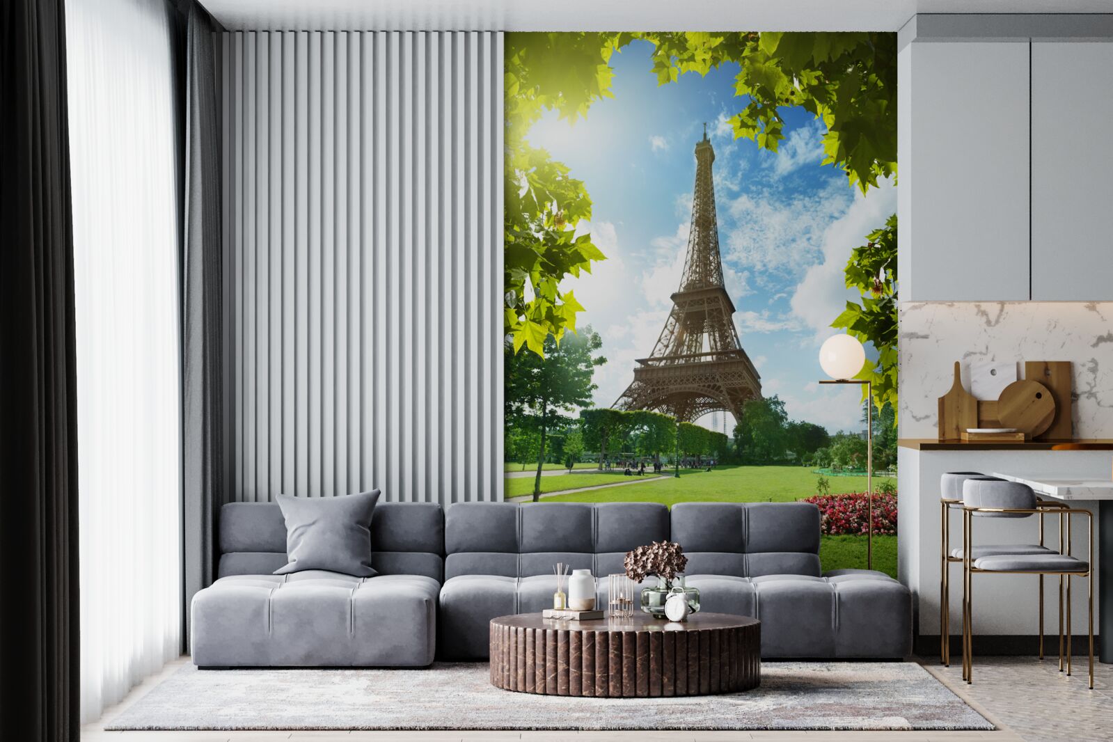 Фотошпалери захоплююча панорама Ейфелевої вежі