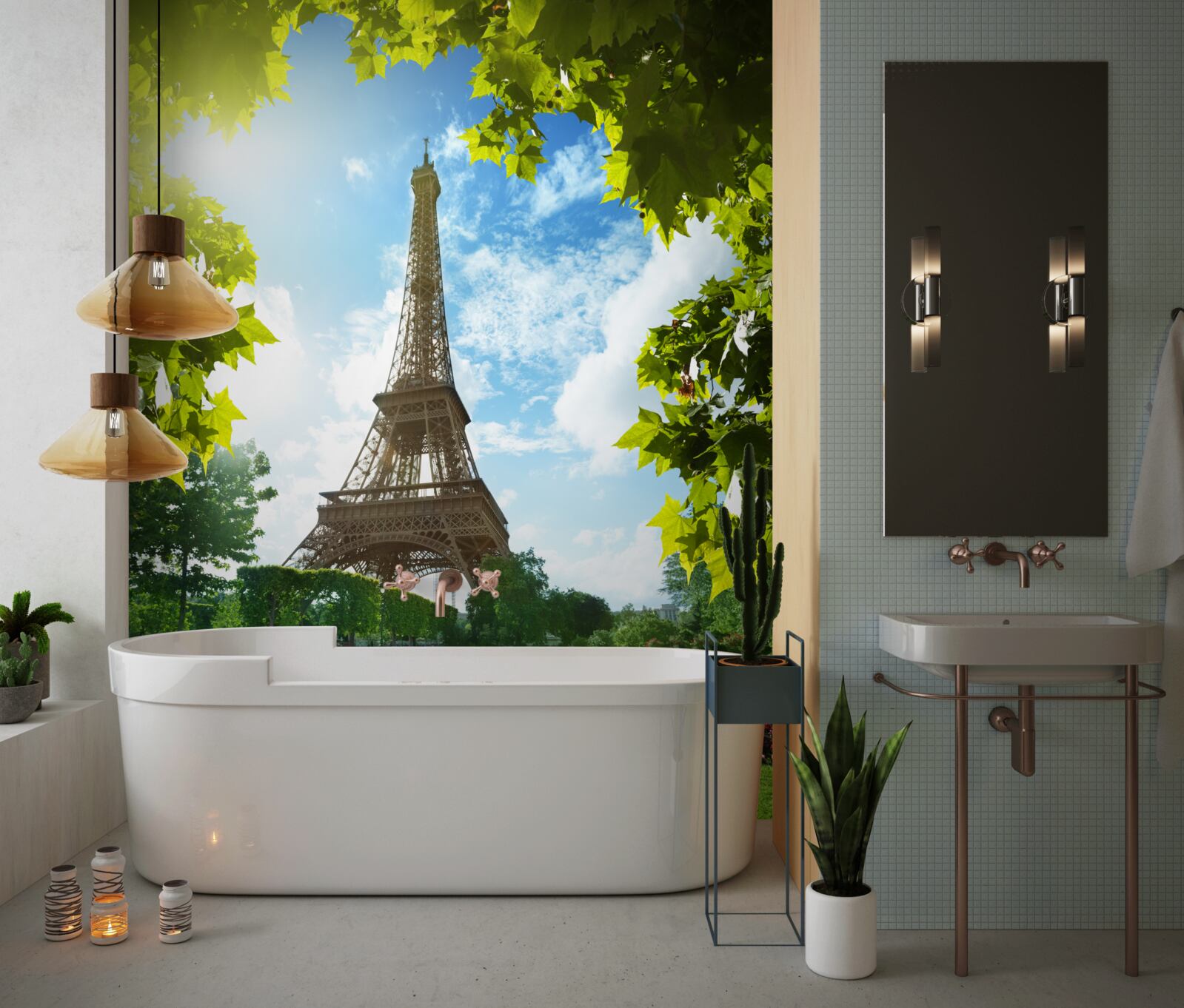 Фотошпалери захоплююча панорама Ейфелевої вежі