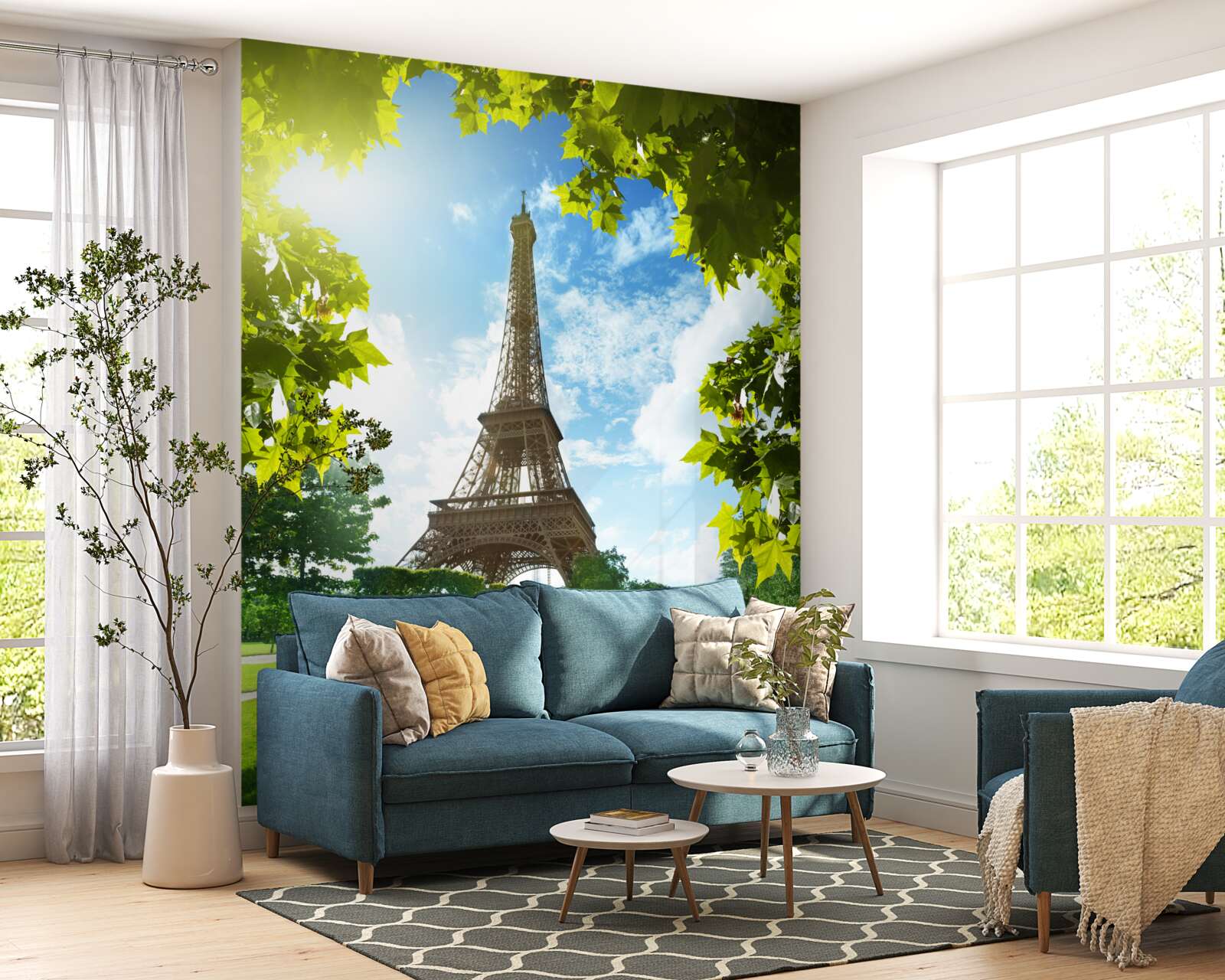 Фотошпалери захоплююча панорама Ейфелевої вежі