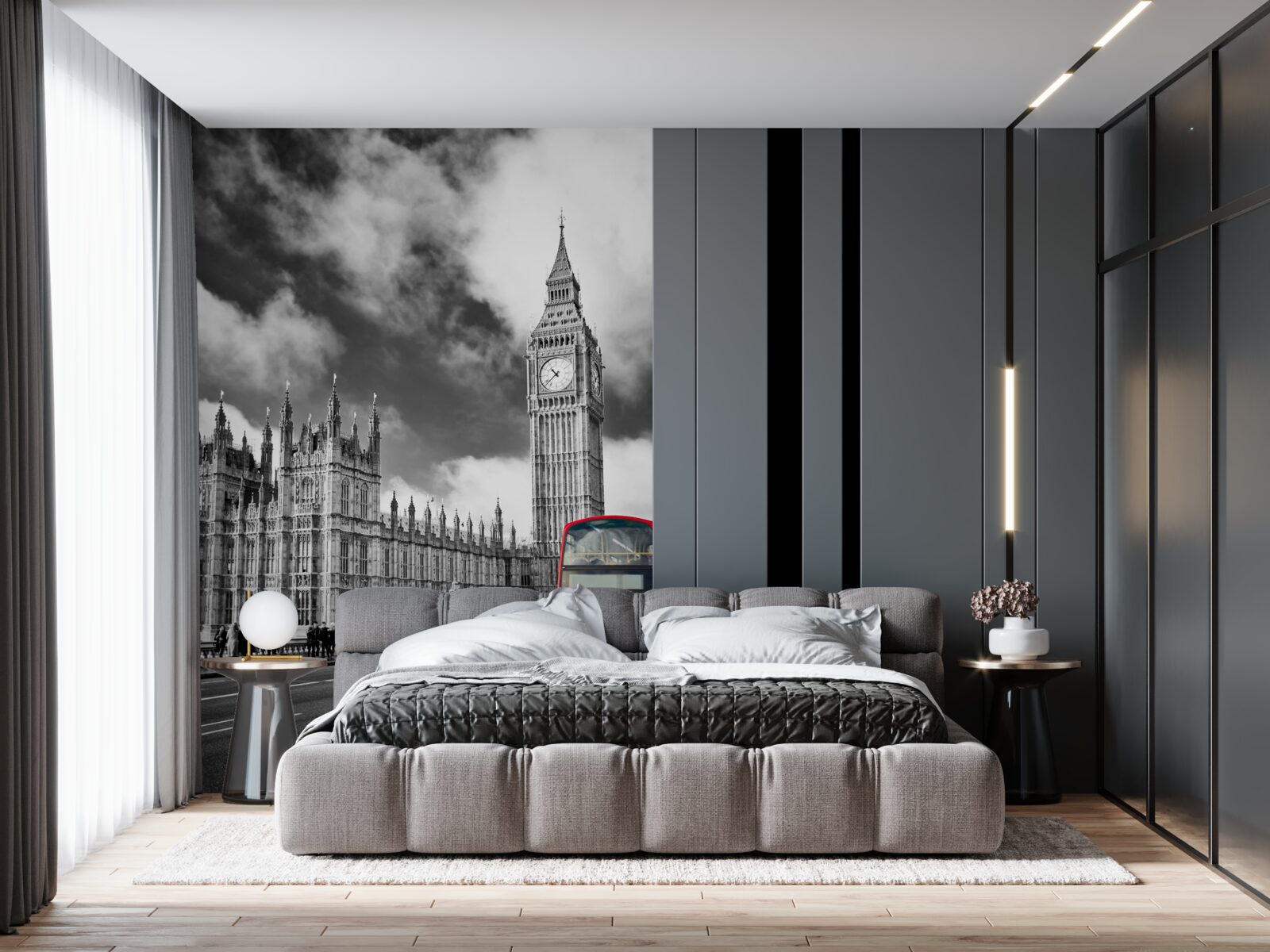 Фотошпалери біг-бен і червоний автобус