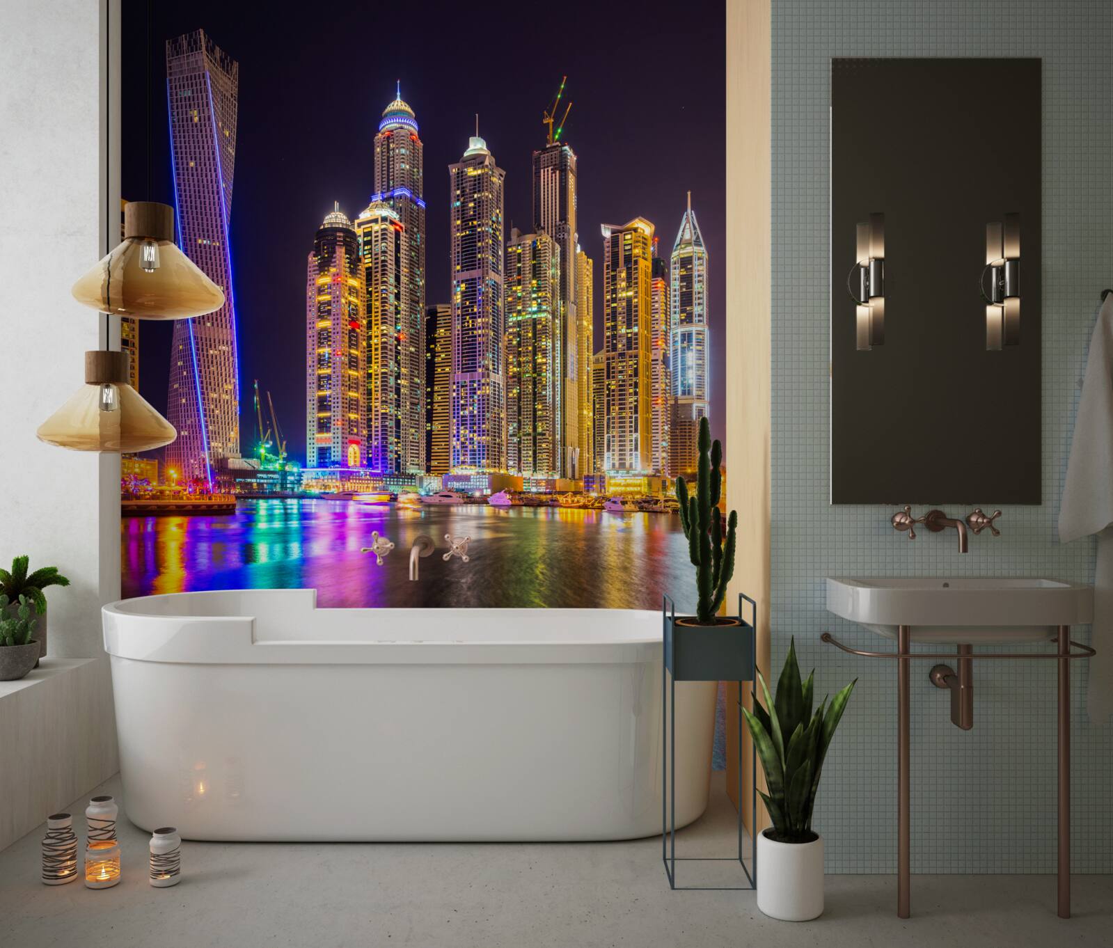 Фотошпалери нічне освітлення міста