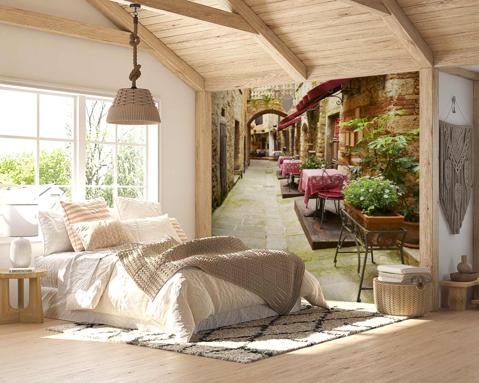 Фотошпалери тиха вулиця в історичній частині міста