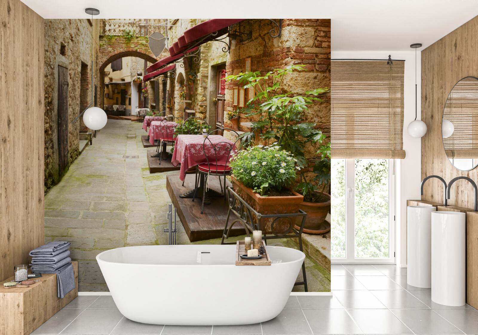 Фотошпалери тиха вулиця в історичній частині міста