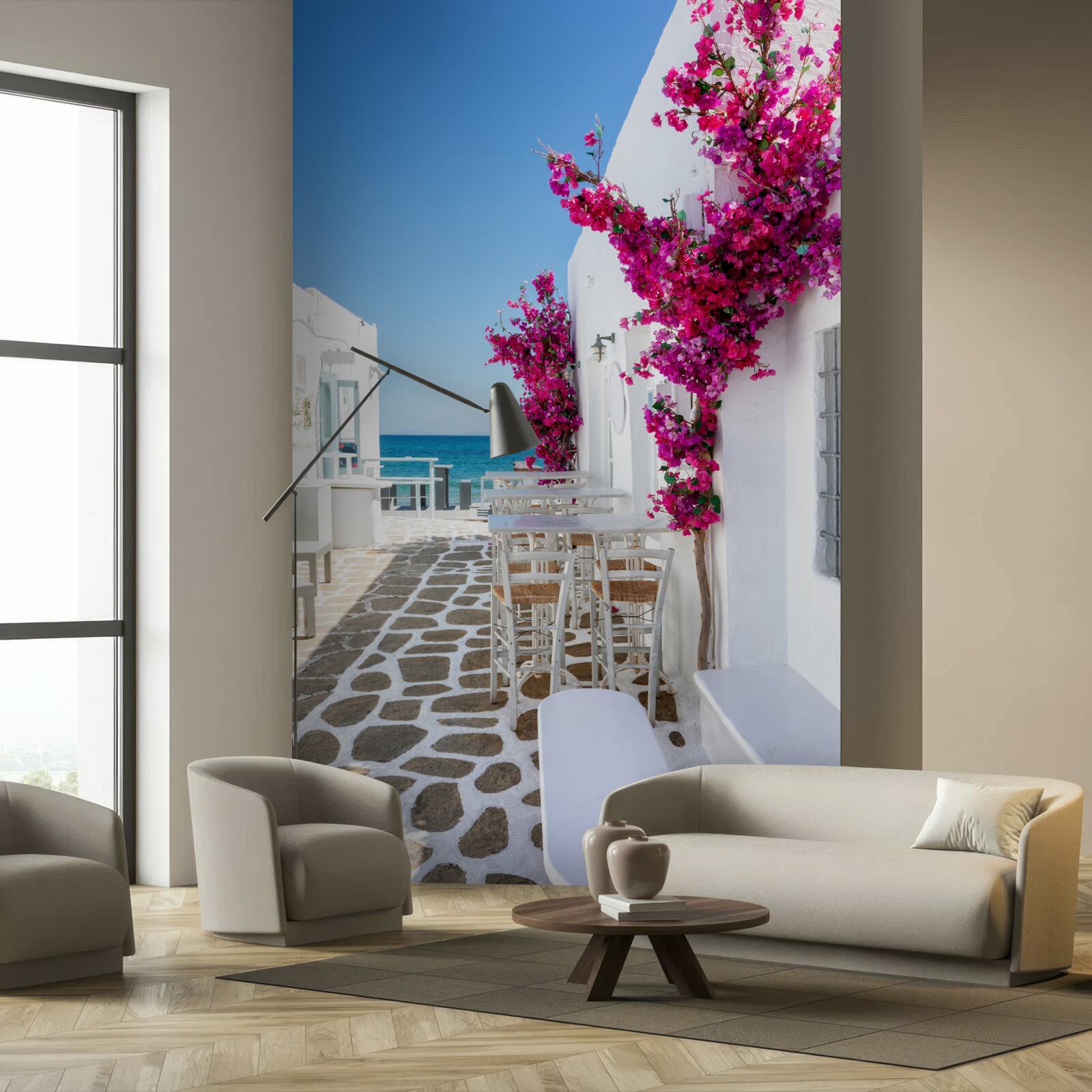 Фотошпалери морська вулиця пофарбована в білий колір