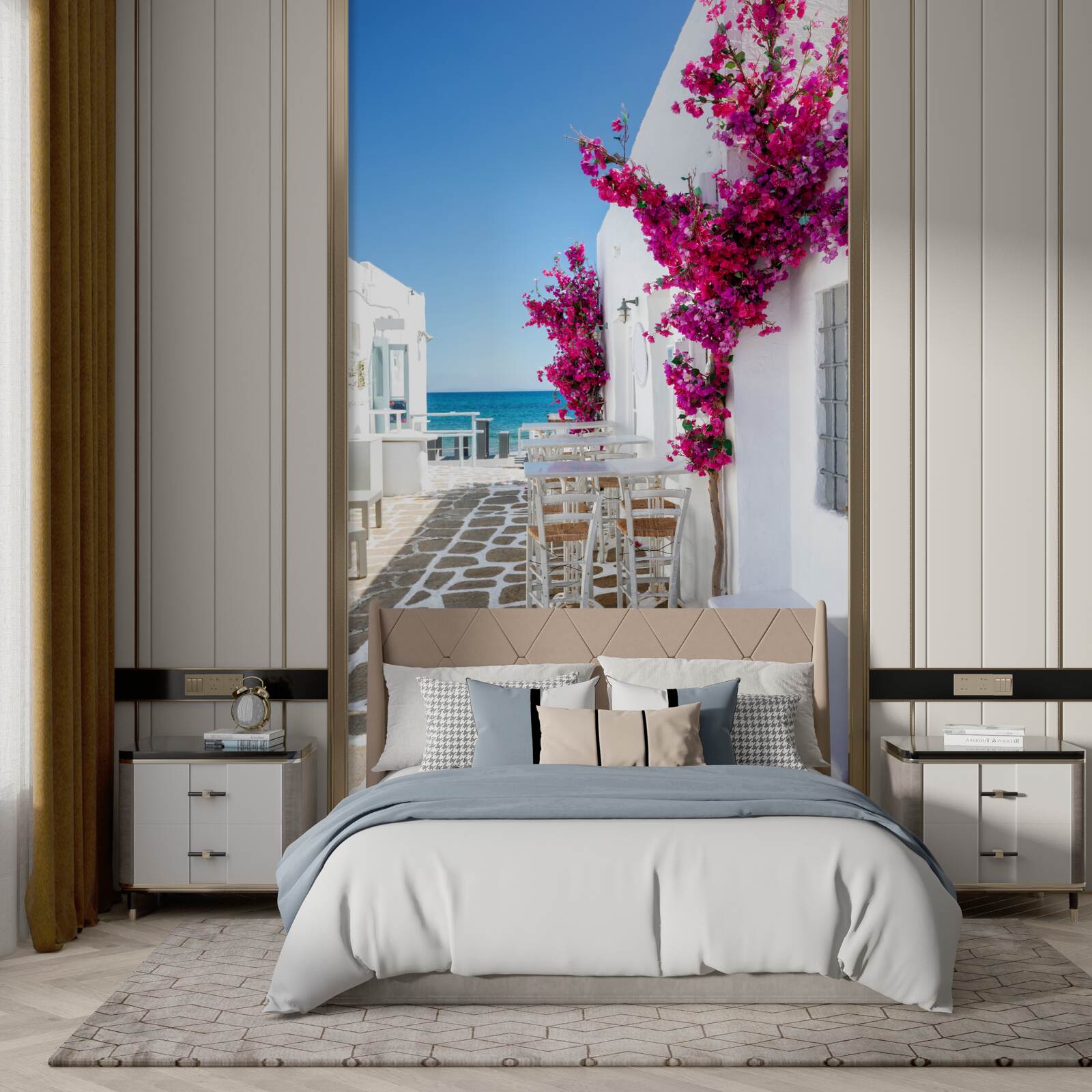 Фотошпалери морська вулиця пофарбована в білий колір